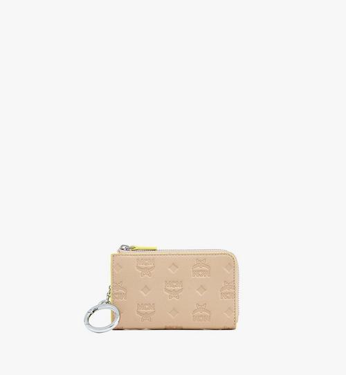Klara Brieftasche aus Leder mit Monogramm, Reissverschluss und Kartenfächern
