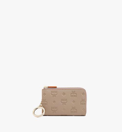 Klara Brieftasche aus Leder mit Monogramm, Reissverschluss und Kartenfächern