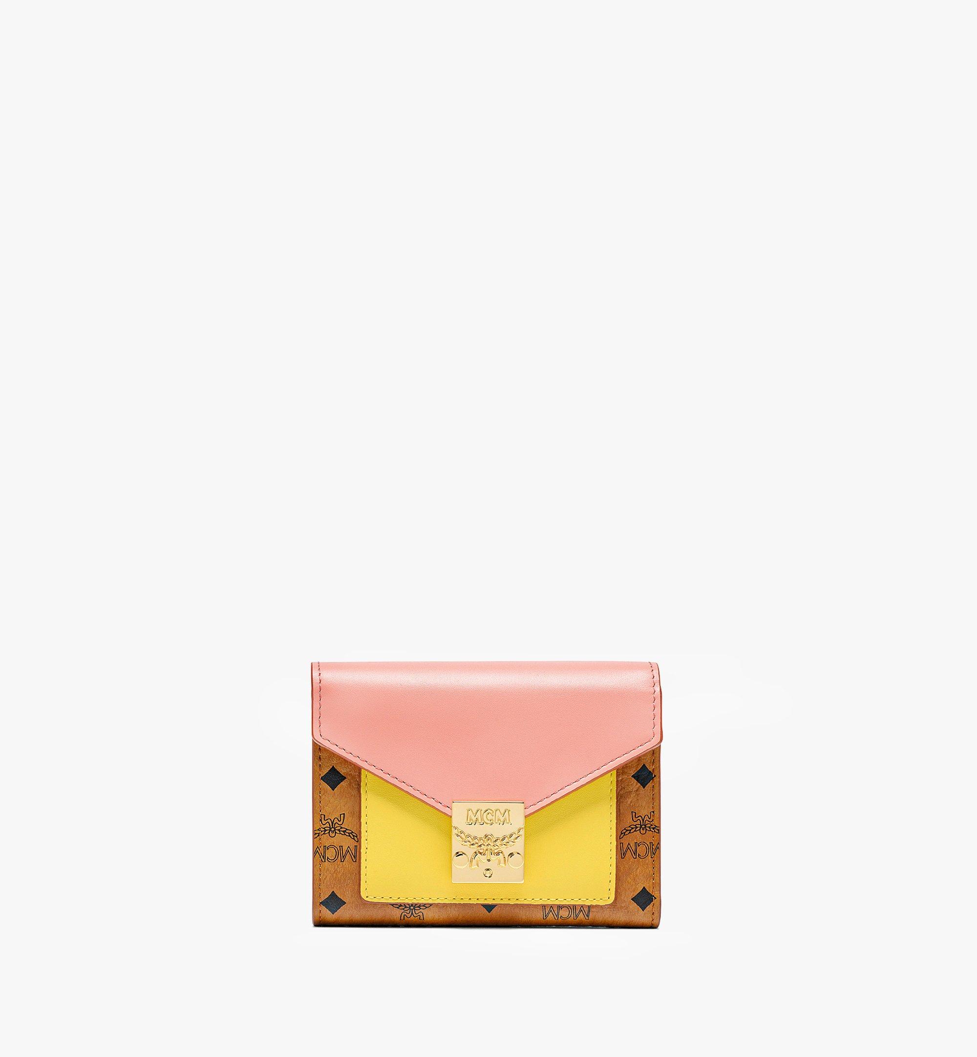 One Size Tracy Trifold Wallet in Visetos Leather Block Yellow | MCM ®UK