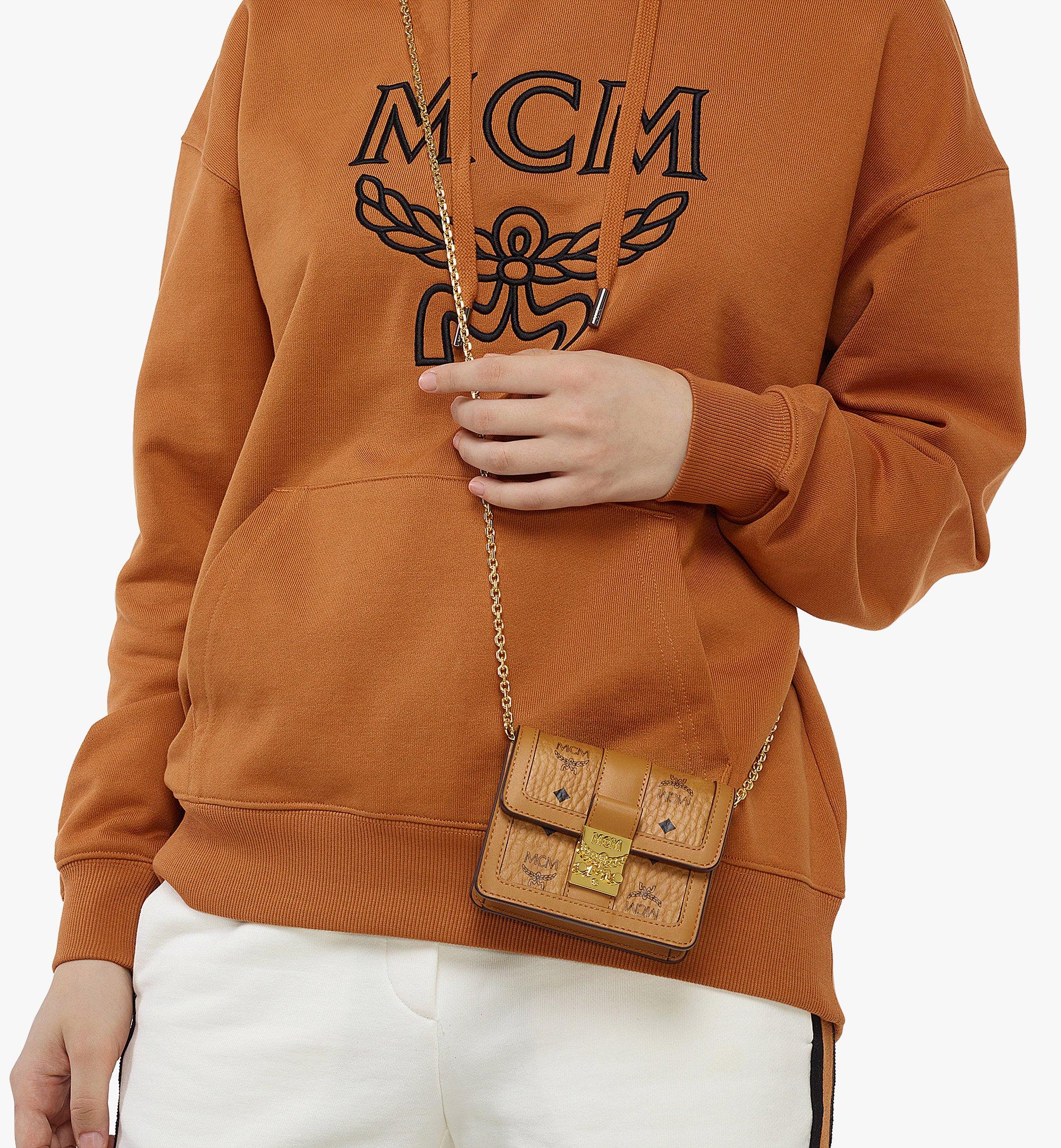 Mini Tracy Crossbody Card Holder in Visetos Cognac MCM FR