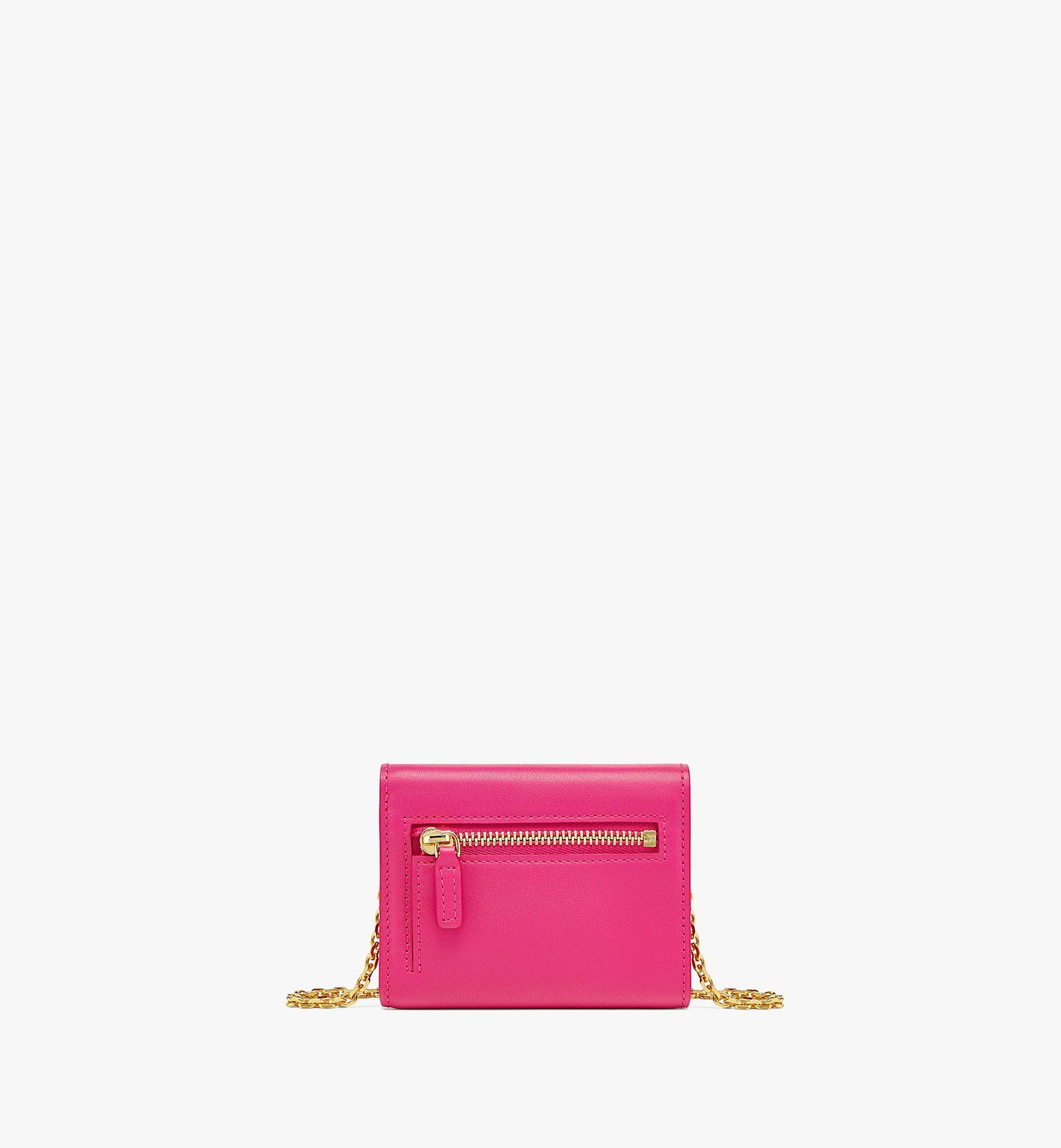 MCM Mode Travia Trifold Chain Wallet in Nappa Leather Pink MYLCSLM01QW001 Alternate View 2