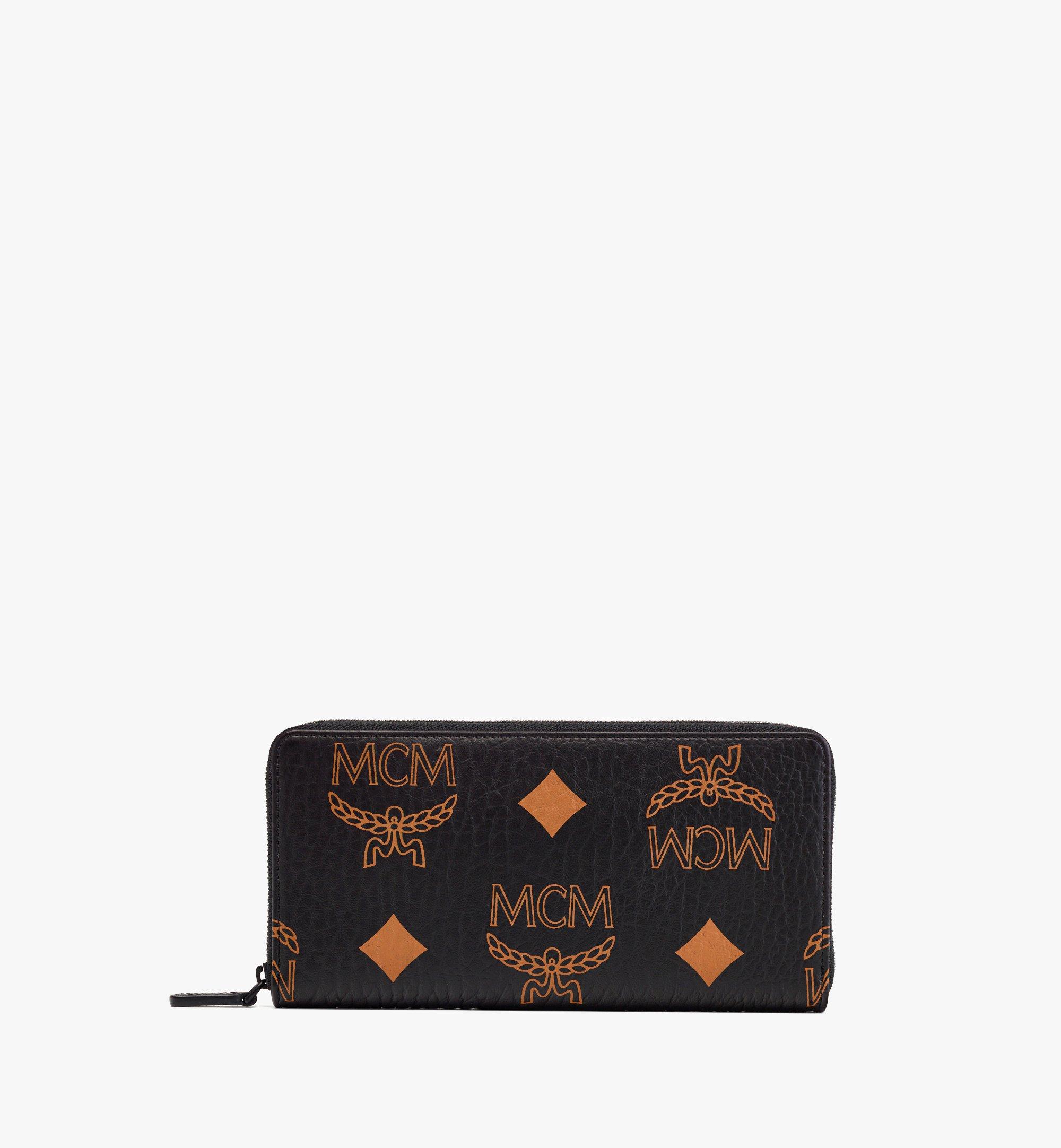 MCM Orange/Pink Visetos Patent Leather Charm Continental Wallet