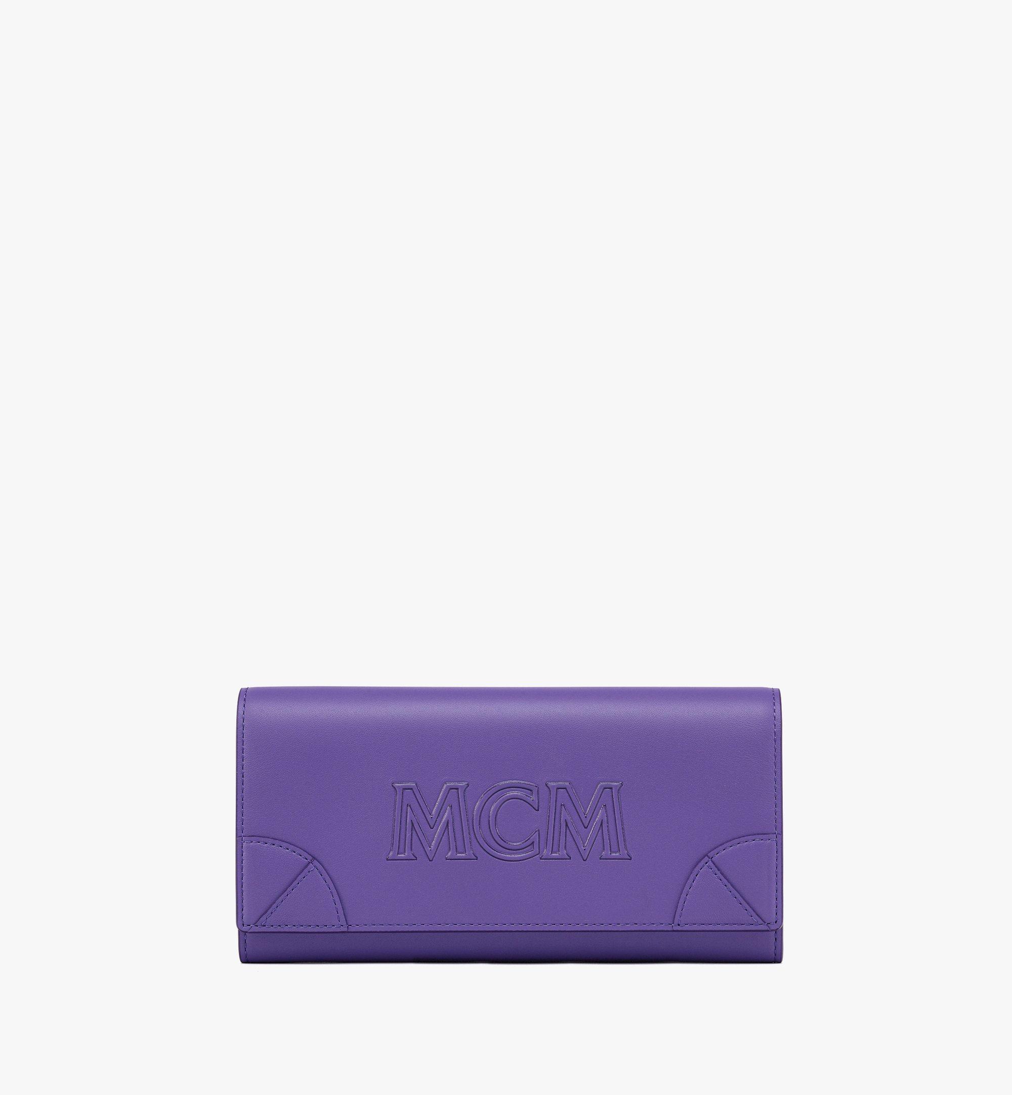 MCM Aren Continental Wallet in Spanish Calf Leather Purple MYLDATA03UQ001 Alternate View 1