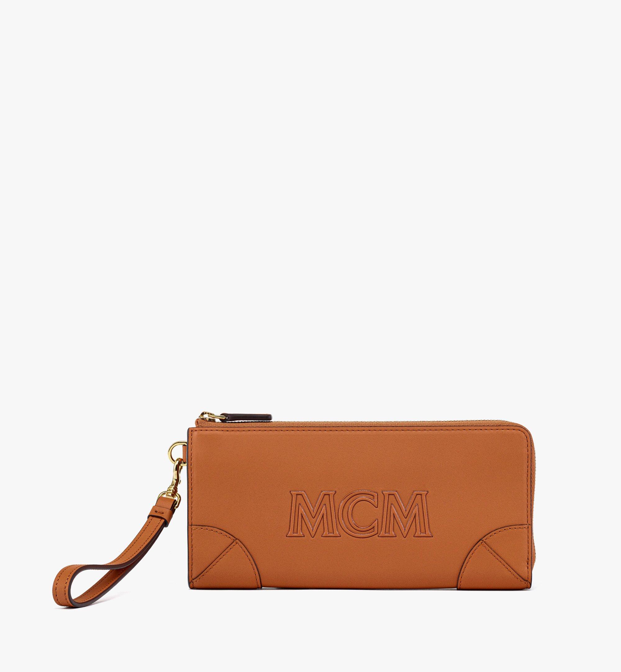 MCM Aren Zip Around Wallet in Spanish Calf Leather Cognac MYLDATA04CO001 Alternate View 1