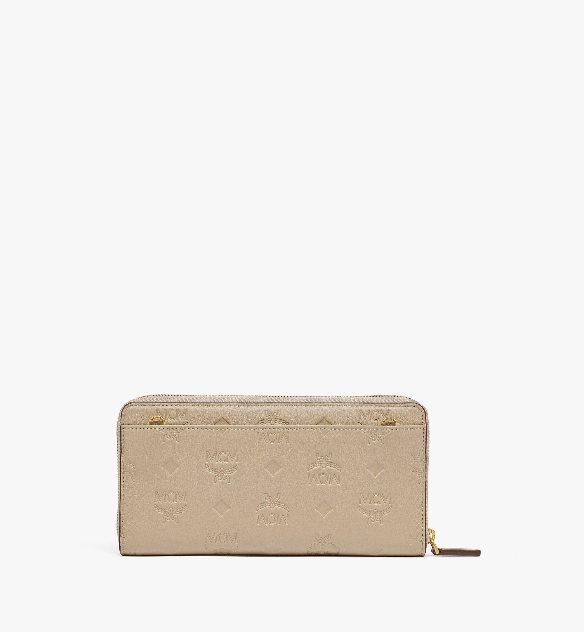 Aren Chain Zip Around Wallet in Embossed Monogram Leather