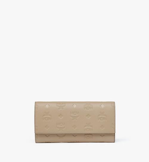 Aren Continental Wallet in Embossed Monogram Leather