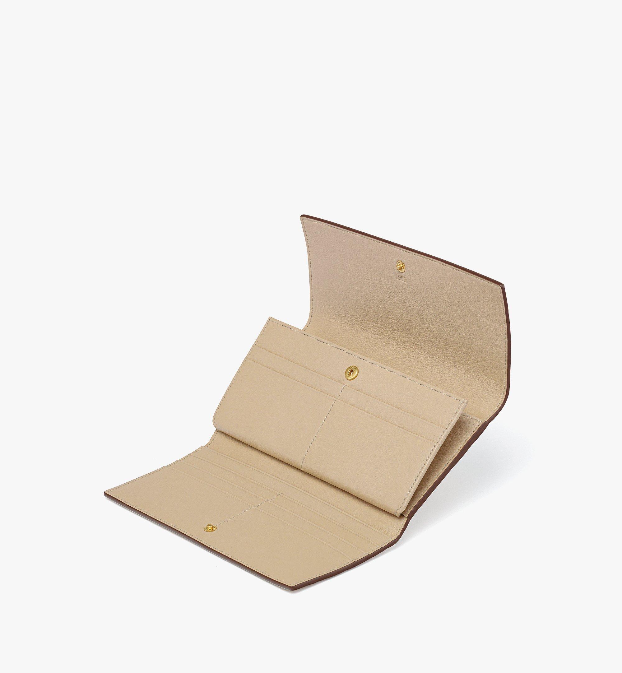 MCM Aren Continental Wallet in Embossed Monogram Leather Beige MYLDATA08I7001 Alternate View 1