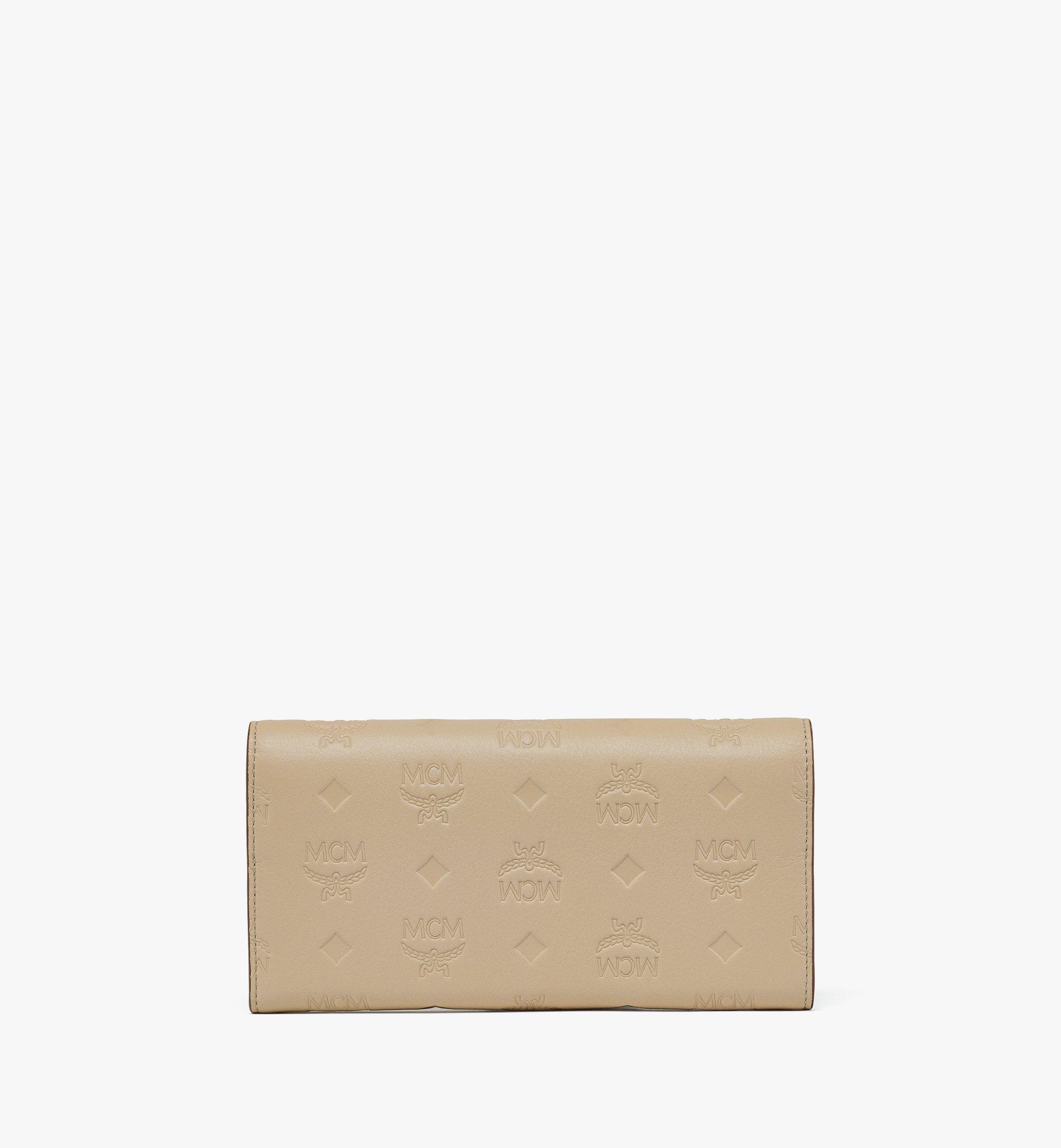 MCM Aren Continental Wallet in Embossed Monogram Leather Beige MYLDATA08I7001 Alternate View 2