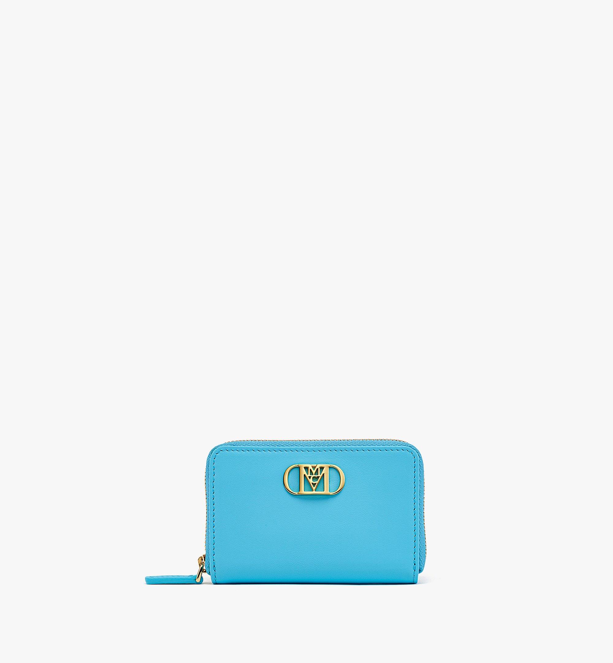 MCM Mode Travia Zip Around Wallet in Spanish Leather Blue MYLDSLD02L7001 Alternate View 1
