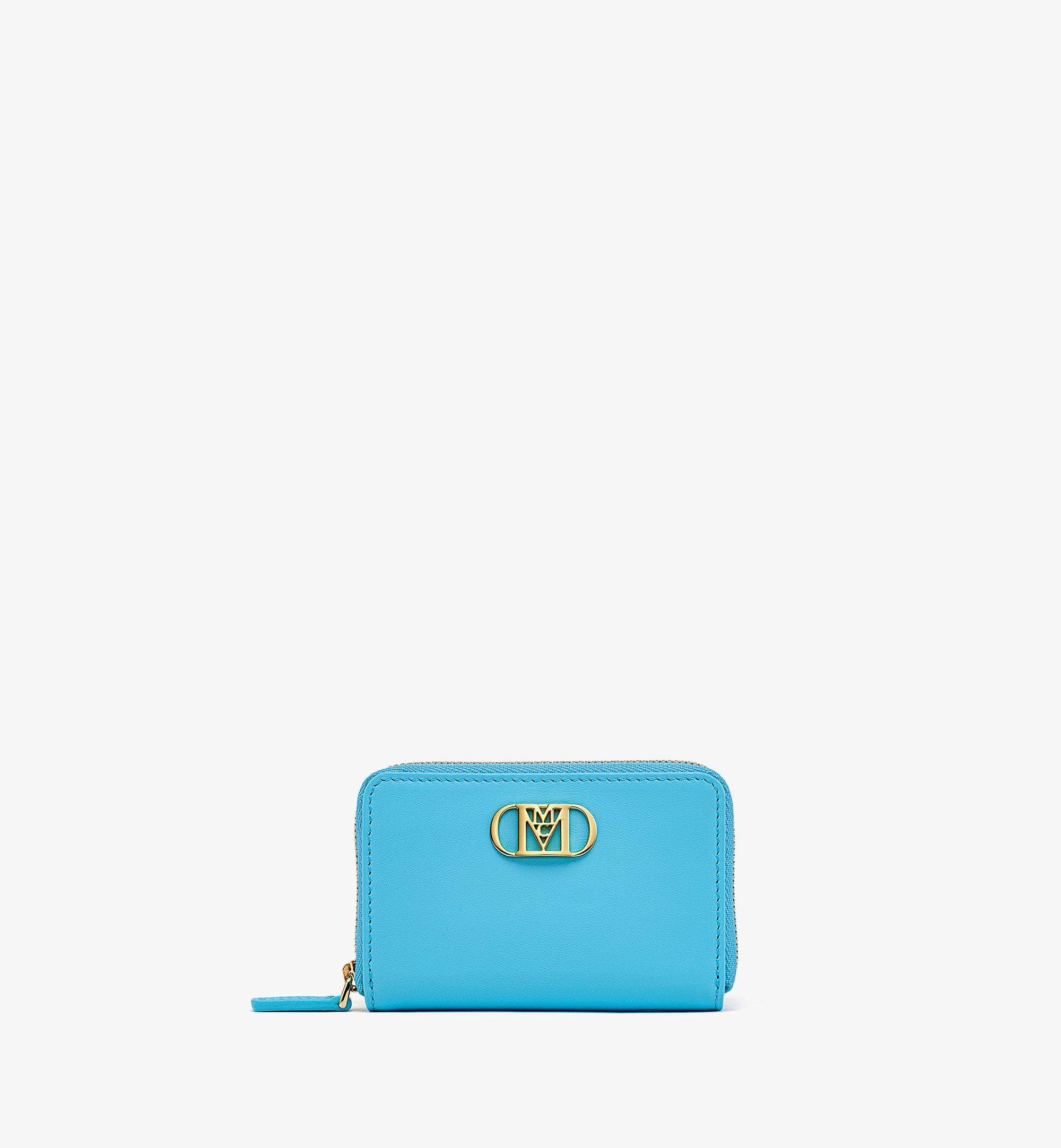 X-Mini Mode Travia Zip Around Wallet in Spanish Leather Blue | MCM ®TH