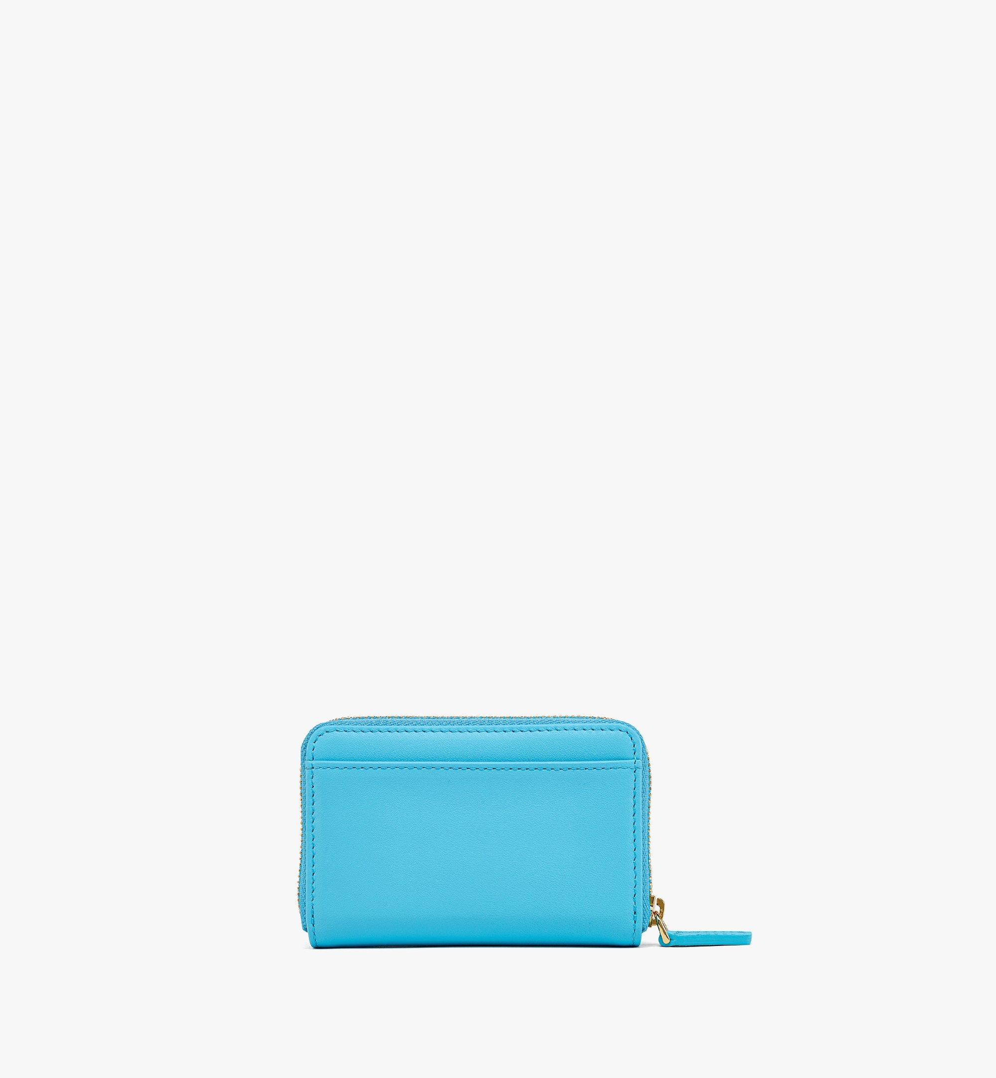 X-Mini Mode Travia Zip Around Wallet in Spanish Leather Blue | MCM ®TH