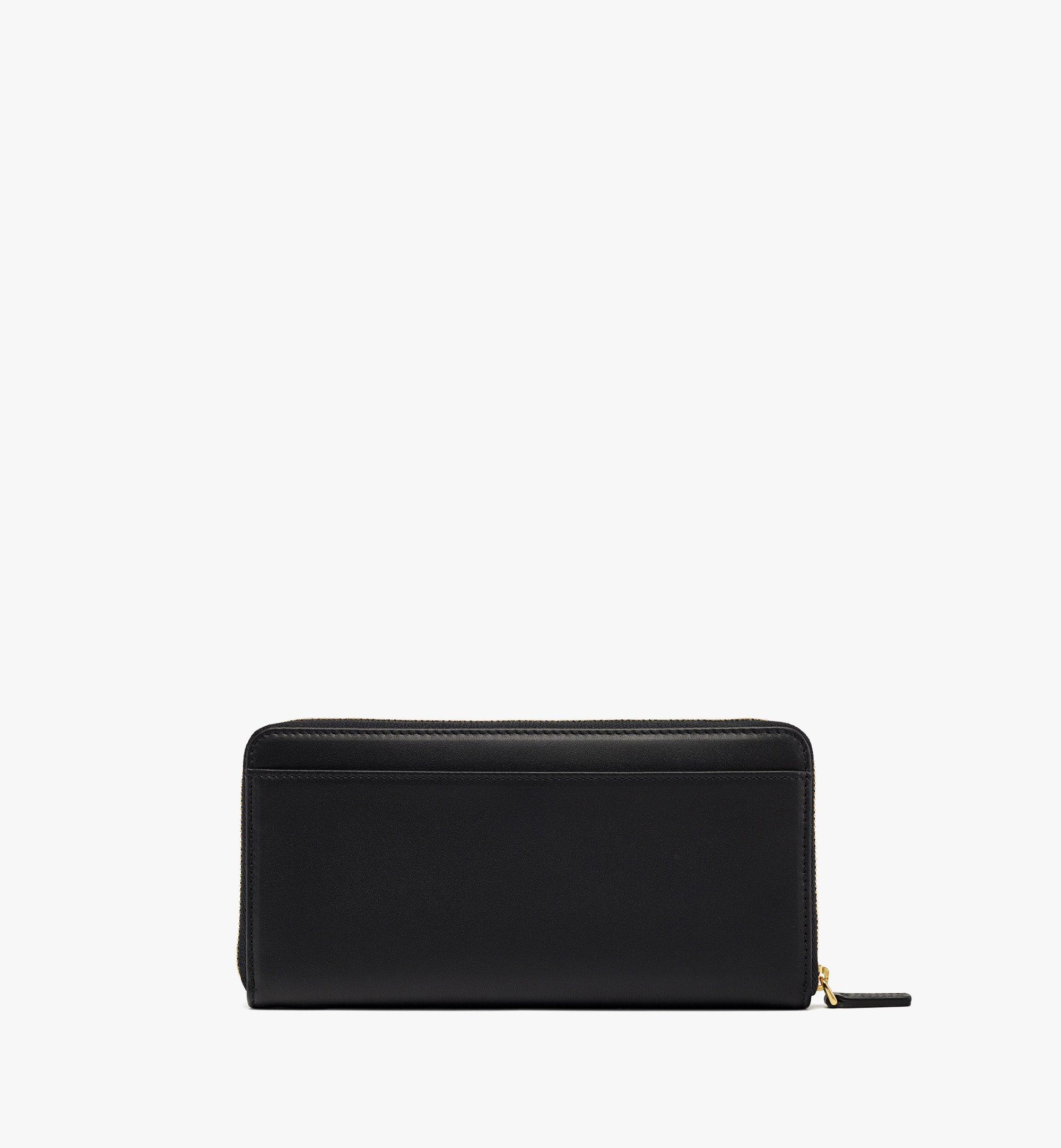 Large Mode Travia Zip Around Wallet in Spanish Nappa Leather Black ...