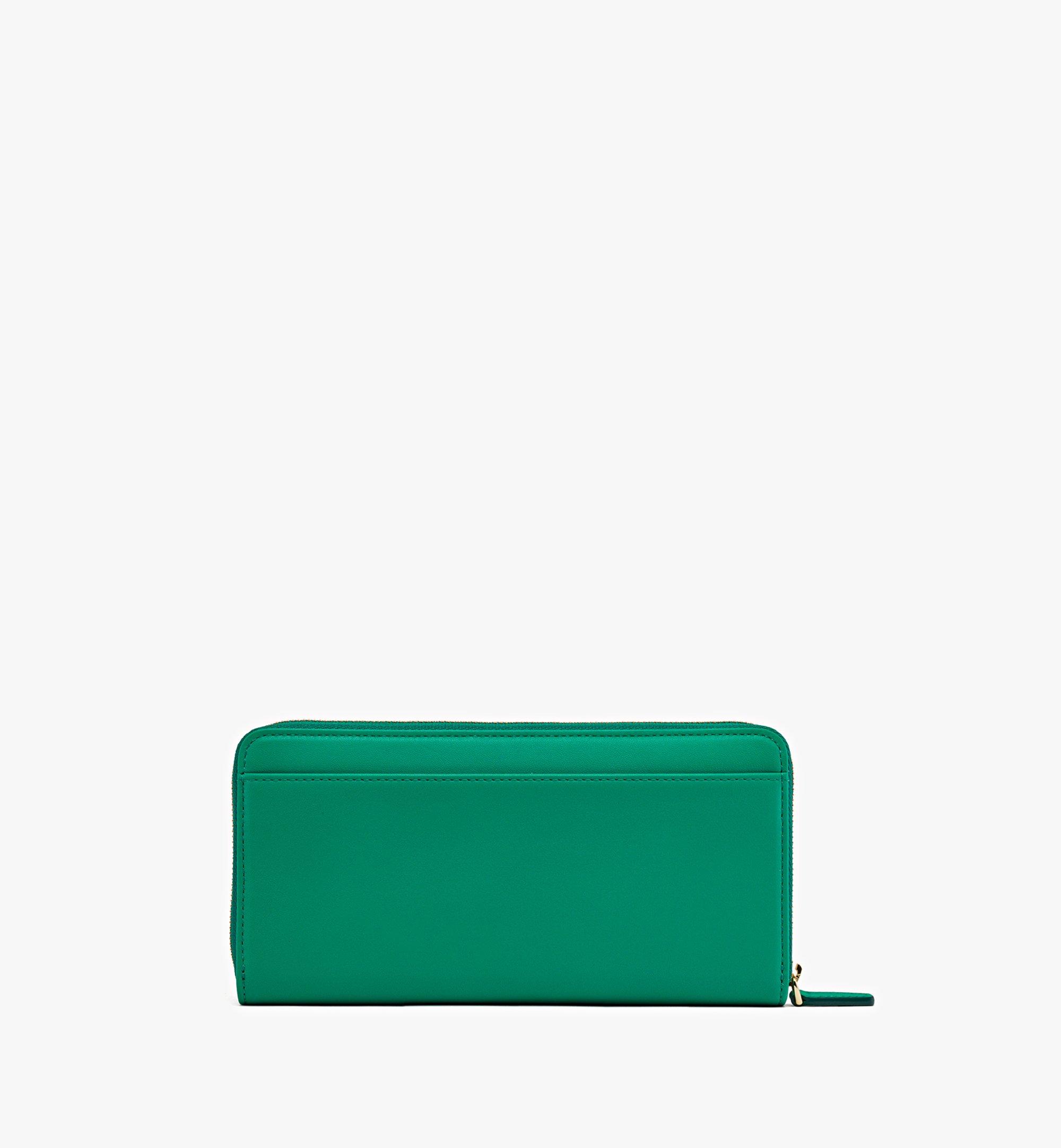 Large Mode Travia Zip Around Wallet in Spanish Nappa Leather Green