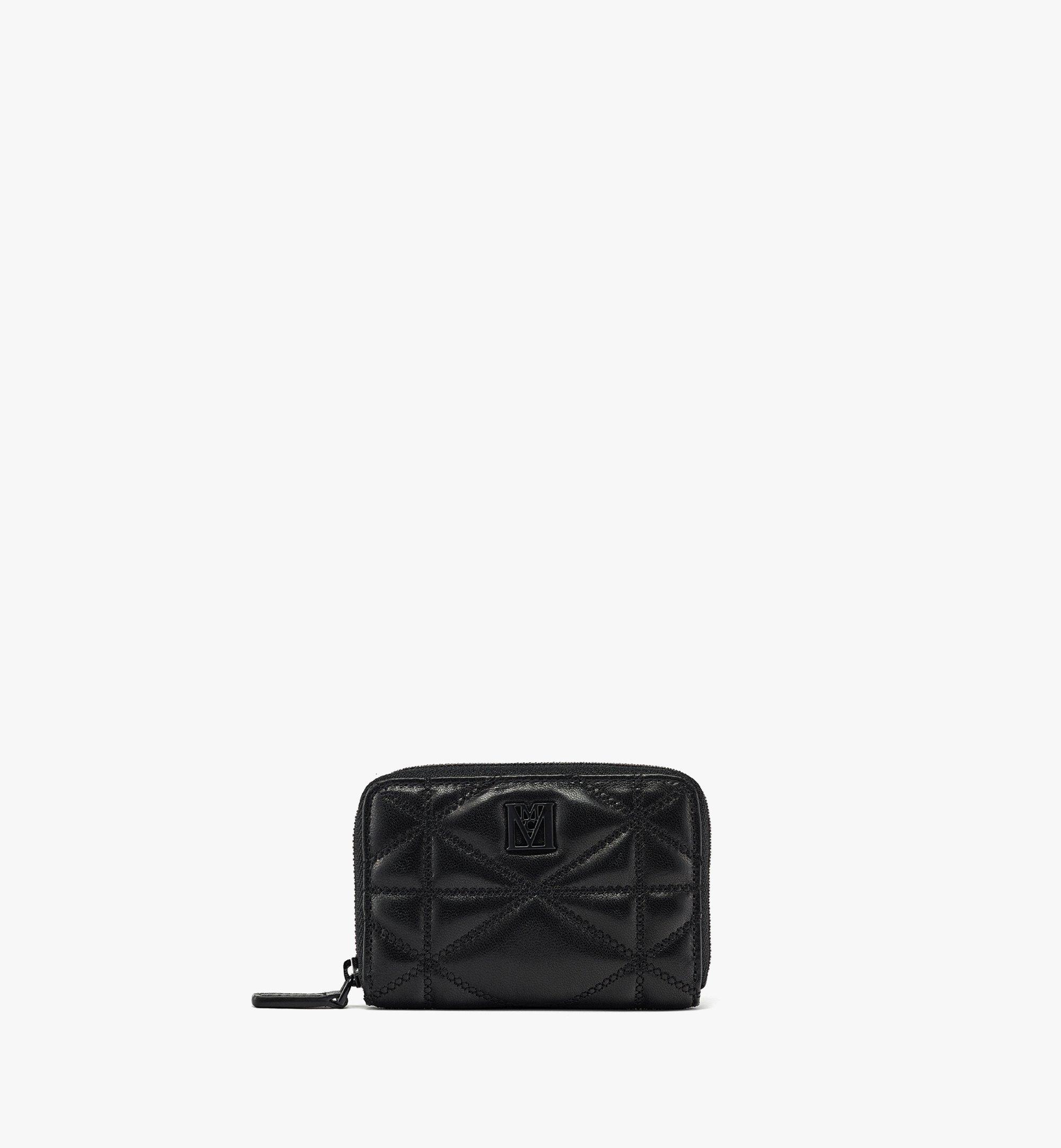 MCM Travia Zip Around Wallet in Cloud Quilted Leather Black MYLDSLM01BK001 Alternate View 1