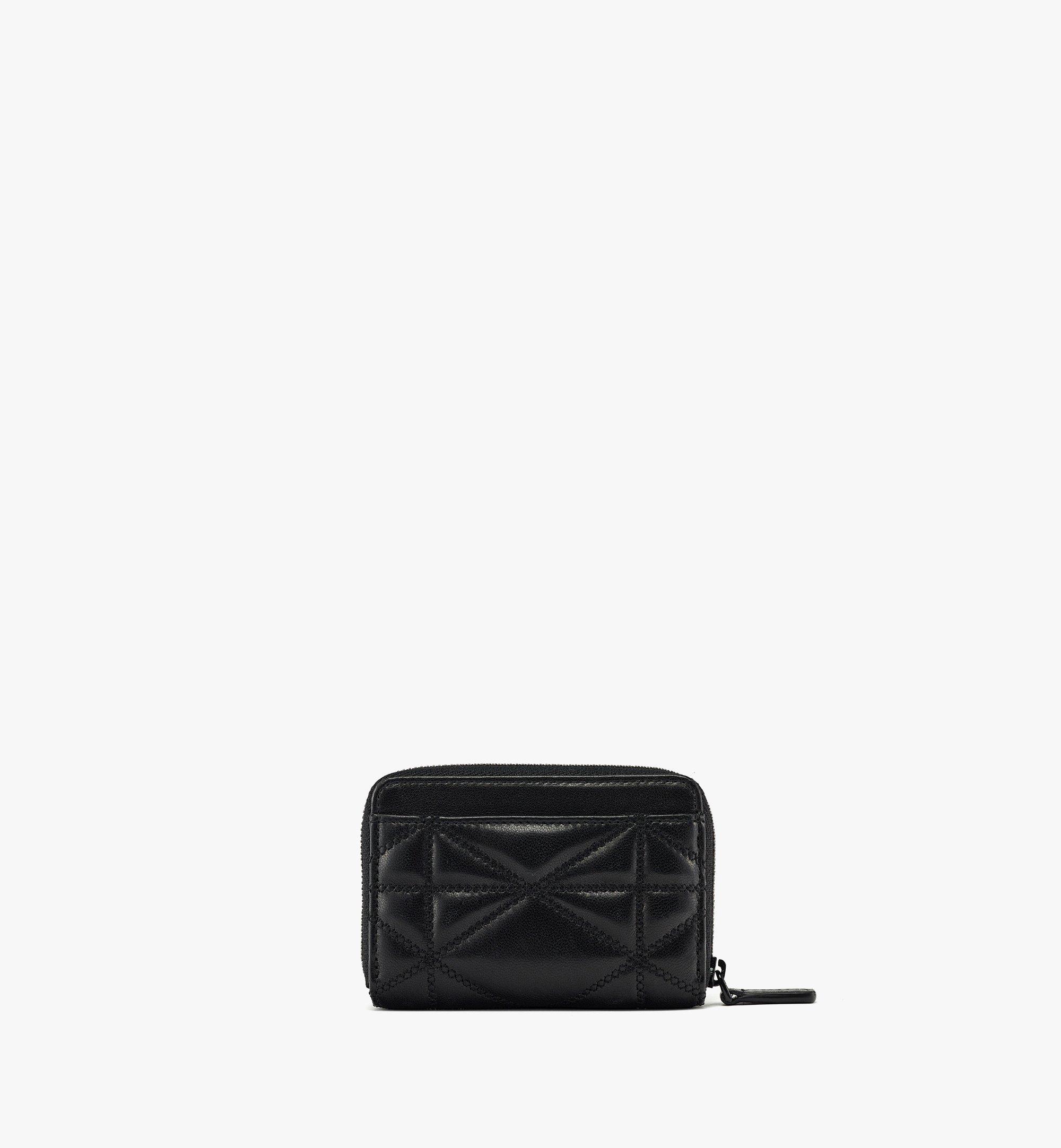 MCM Travia Zip Around Wallet in Cloud Quilted Leather Black MYLDSLM01BK001 Alternate View 2