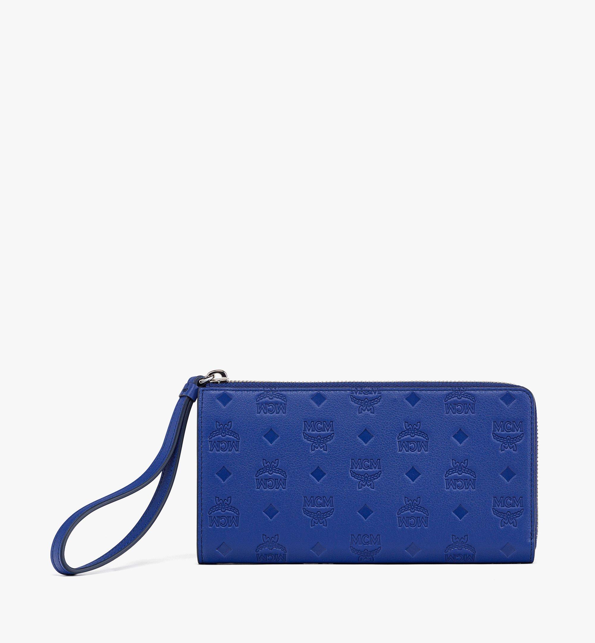 Portefeuille Aren zippé en cuir monogrammé embossé