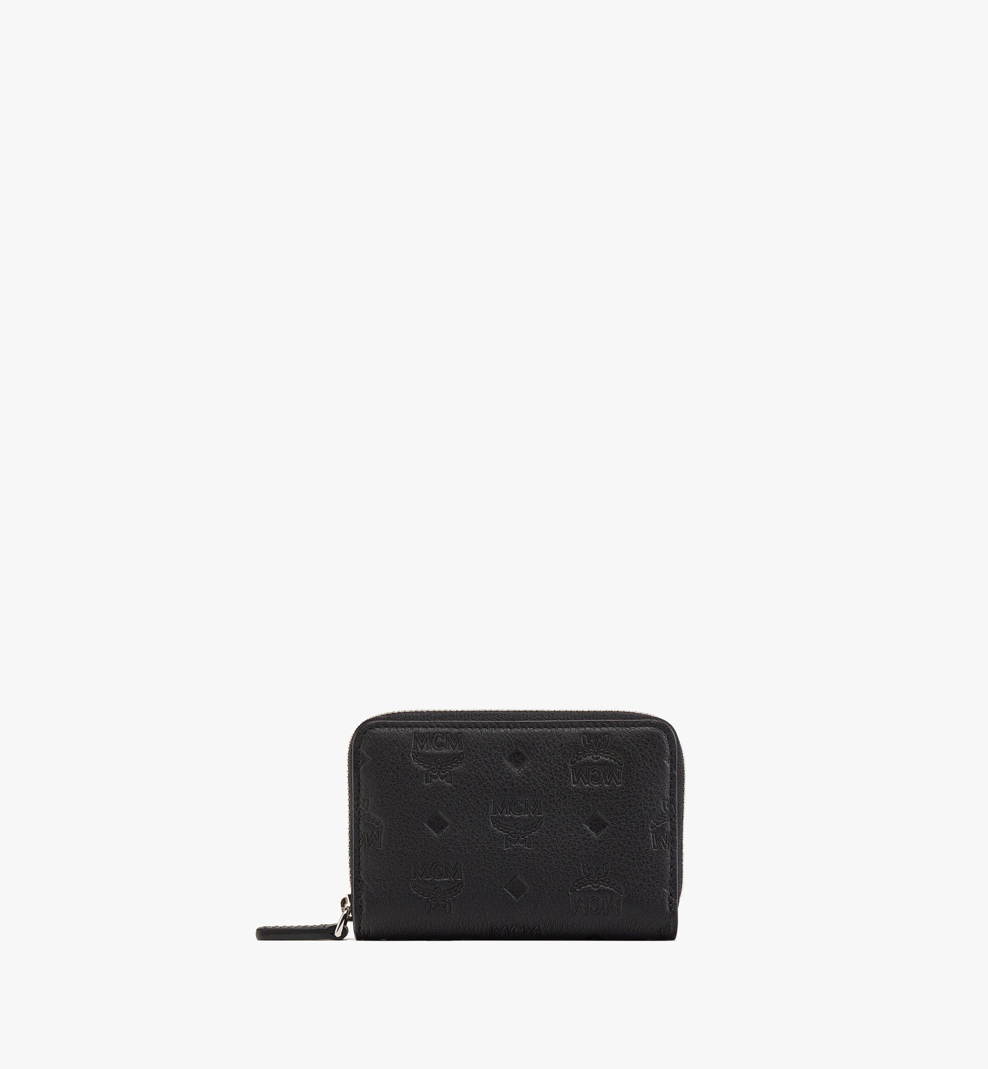 MCM Aren Zip Around Wallet in Embossed Monogram Leather Black MYLDSTA02BK001 Alternate View 1