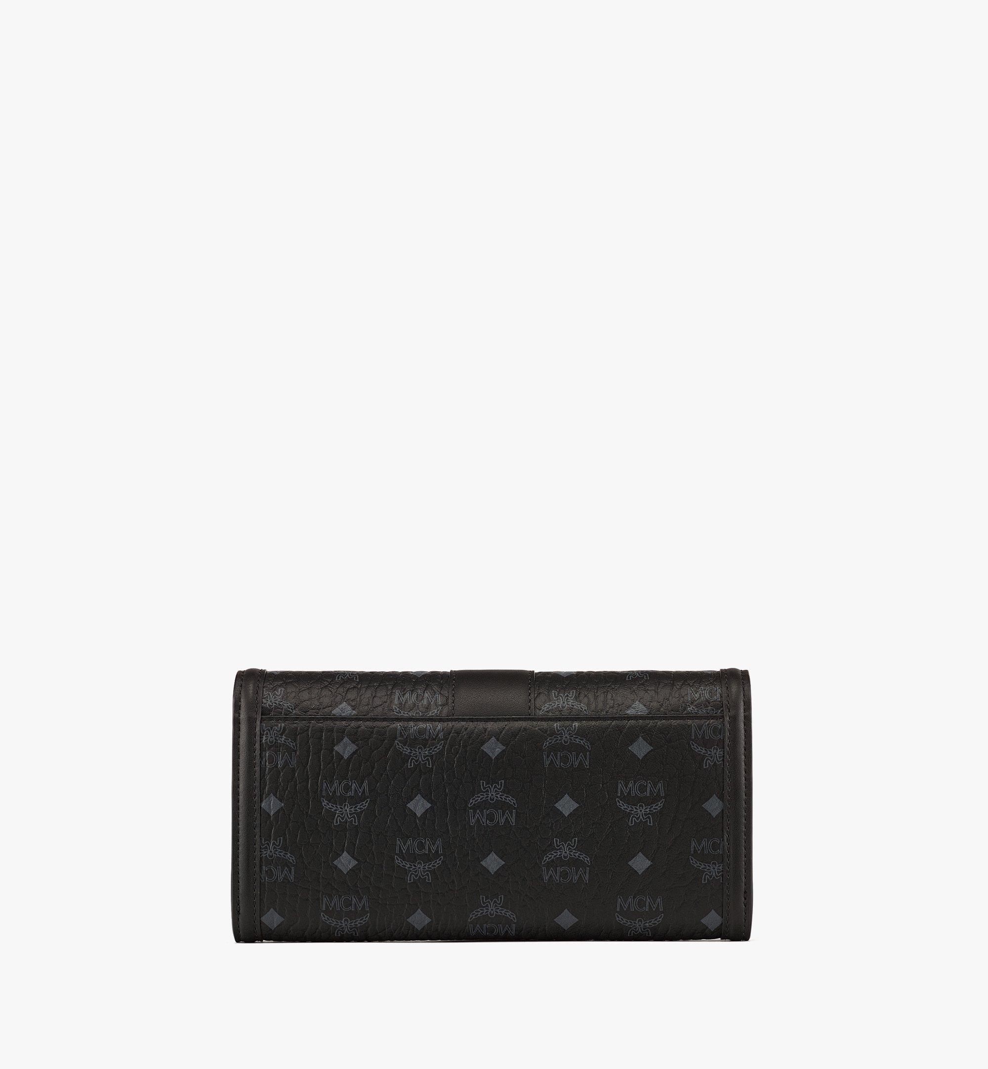 MCM Millie Flap Visetos Wallet On Chain Black