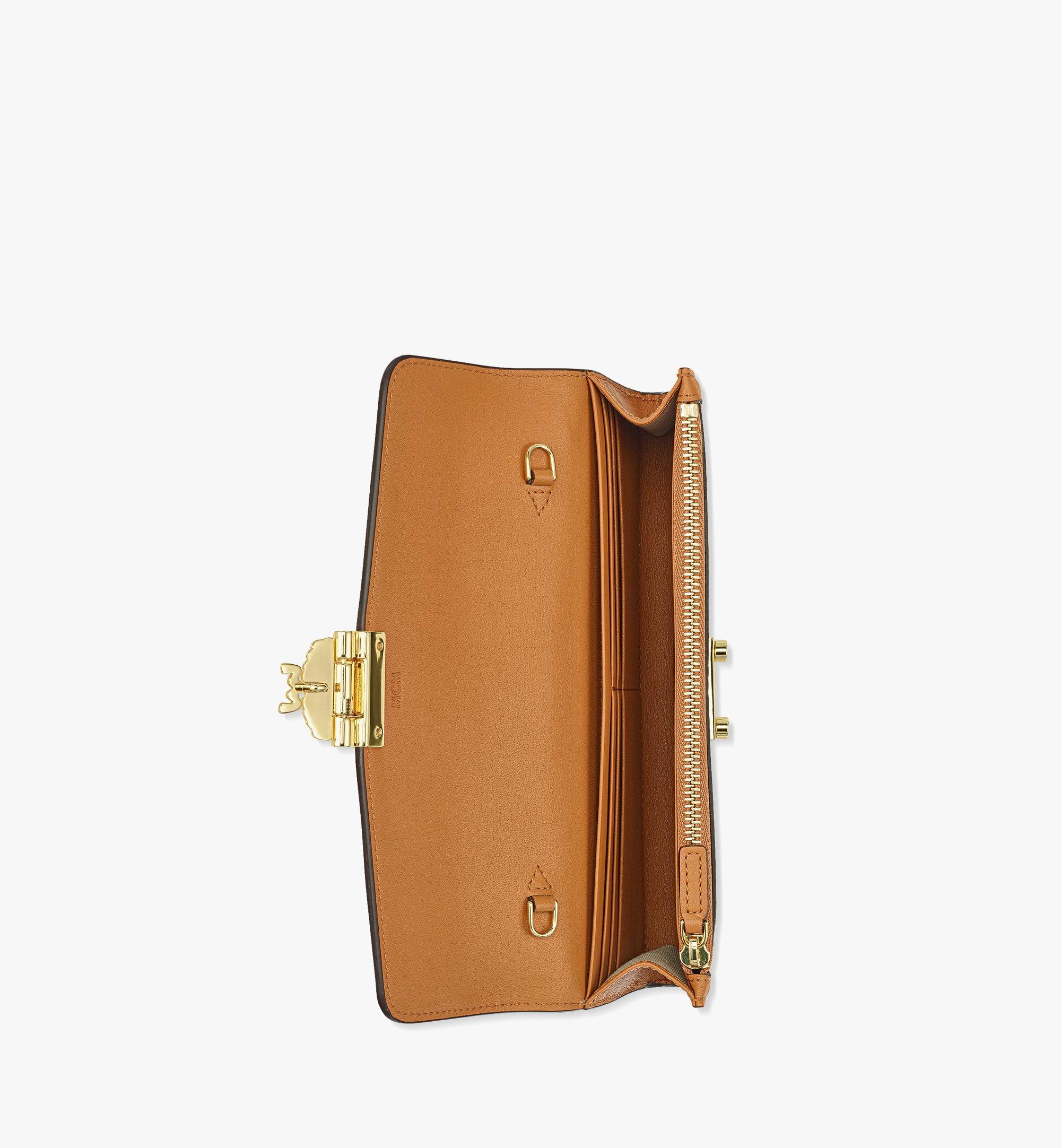 AWESOME MCM Tracy Crossbody Wallet in Visetos - Cognac