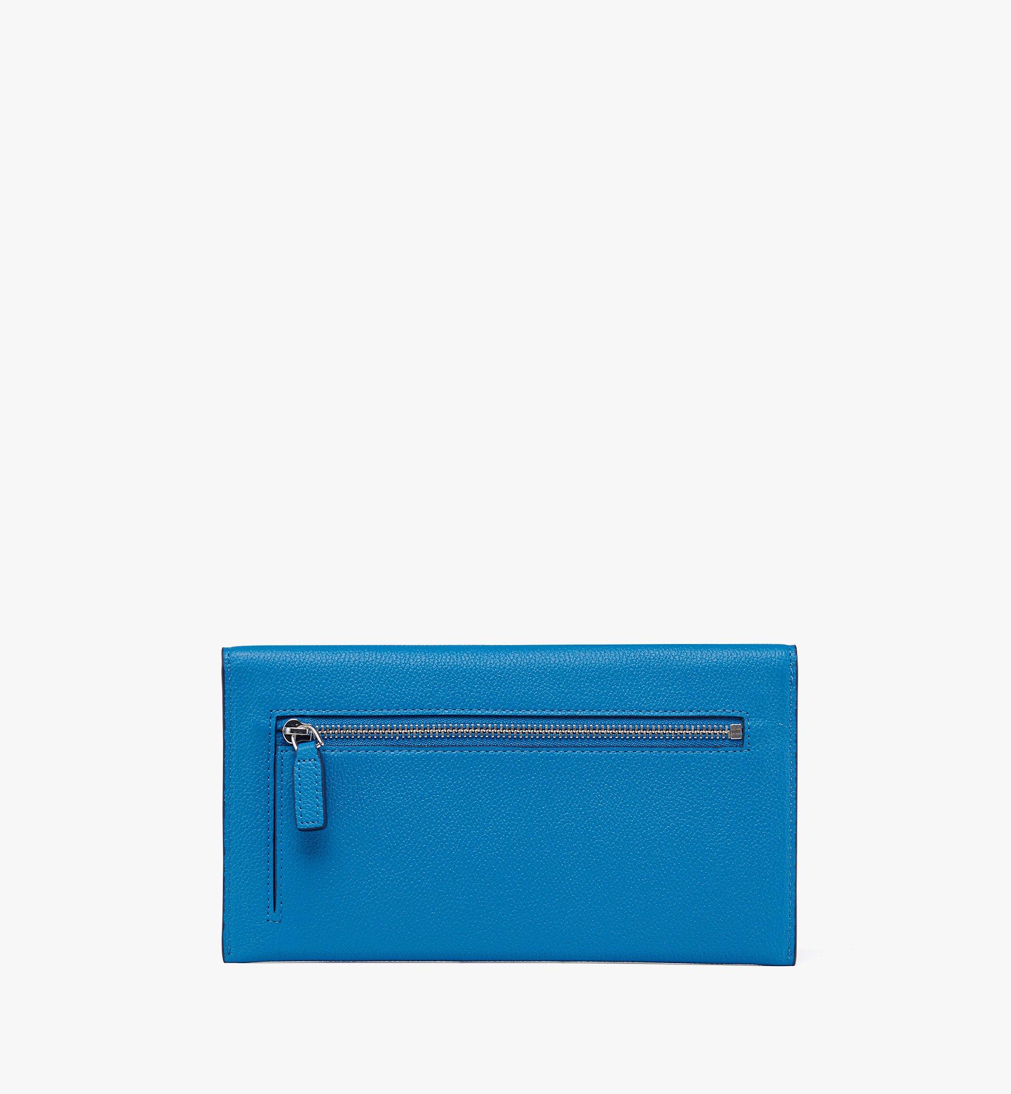 MCM Himmel Continental Pouch in Embossed Leather Blue MYLESAC04H0001 Alternate View 2