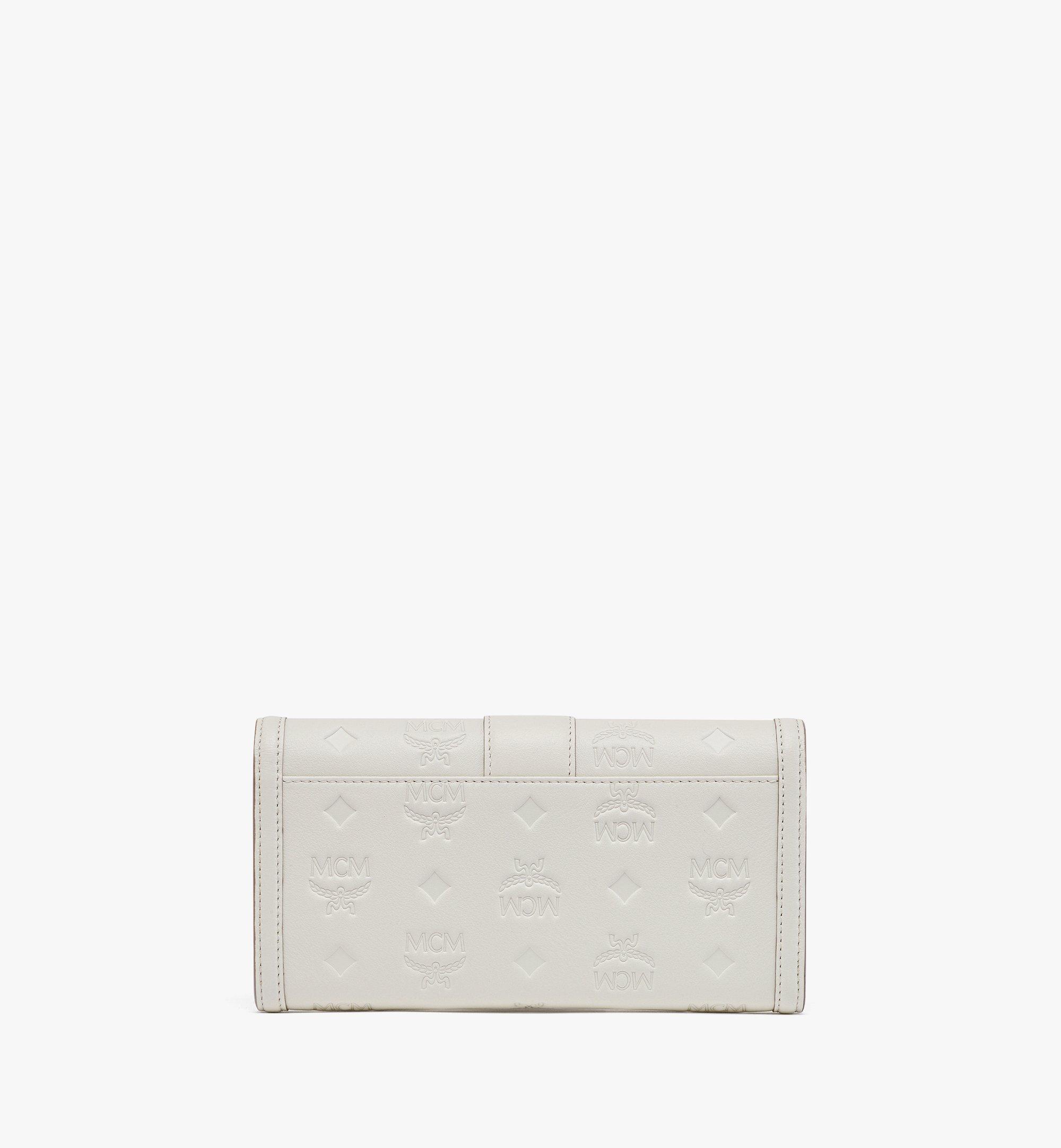 Large Tracy Chain Wallet in Embossed Monogram Leather White | MCM ®US