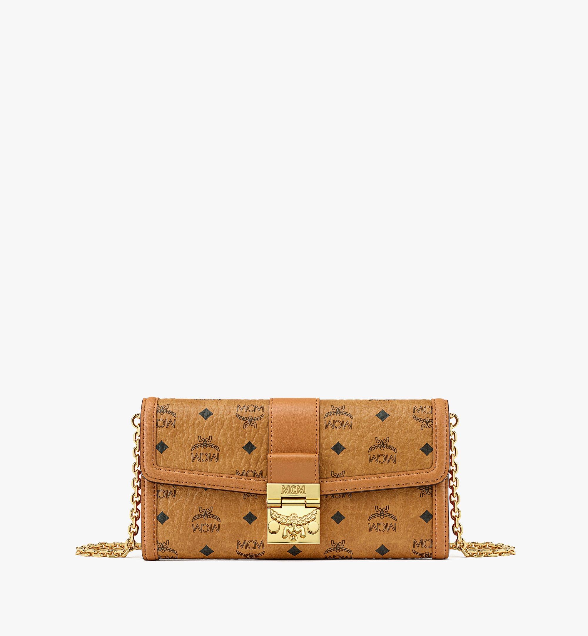 MCM Visetos Millie Wallet On Chain Cognac hotsell bag