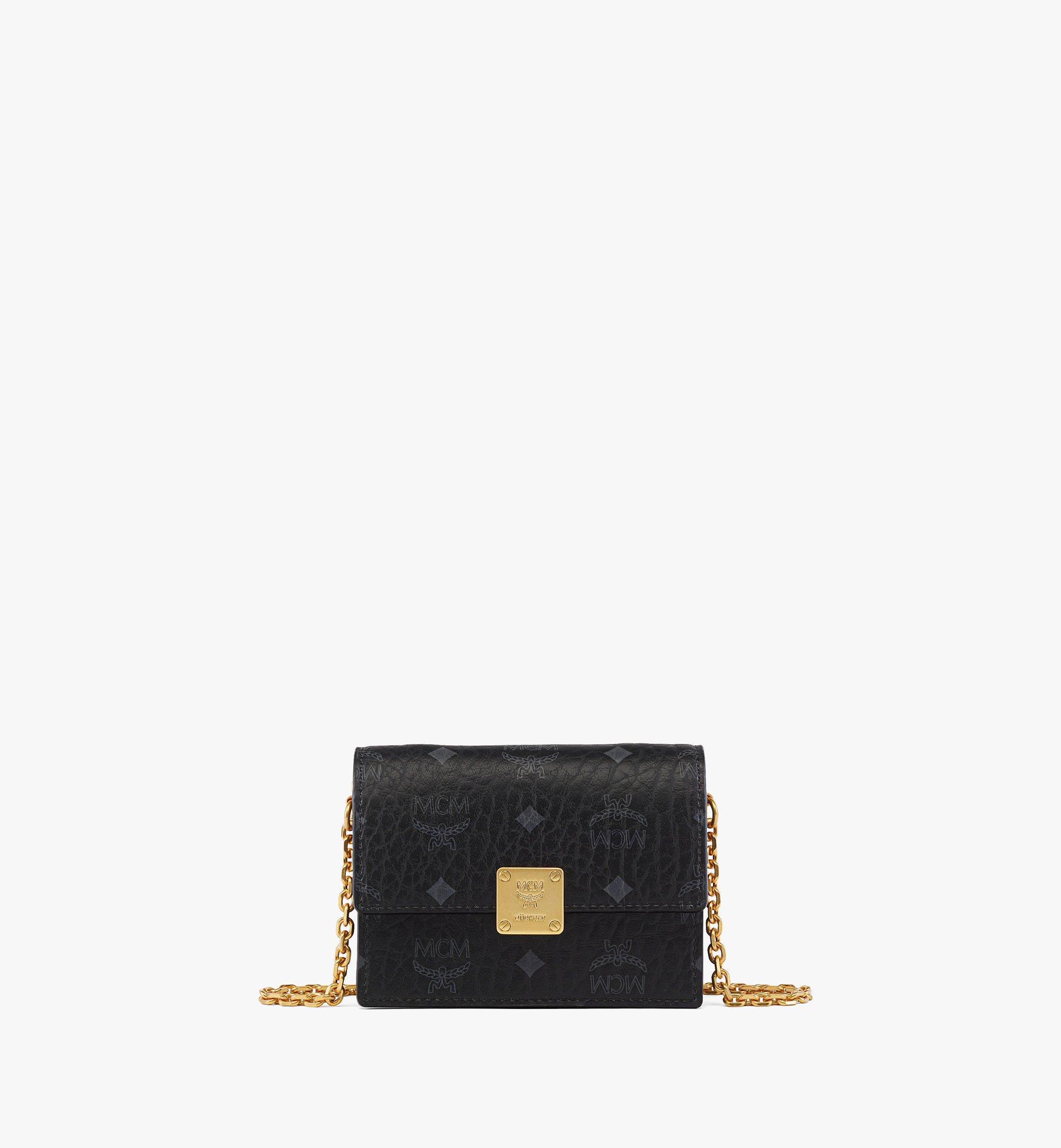 MCM Aren Chain Wallet in Visetos Black MYLFATA03BK001 Alternate View 1