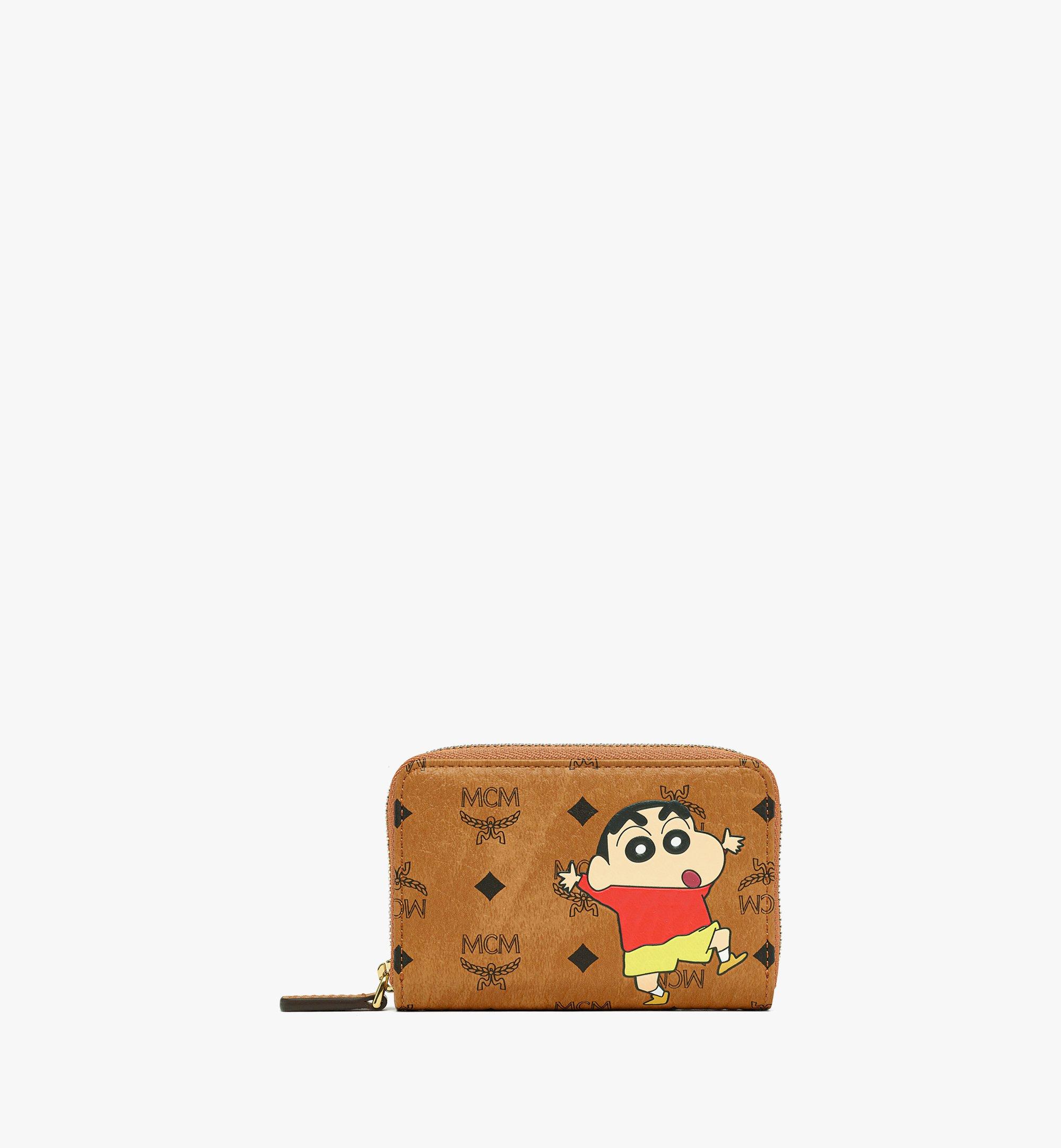 MCM X CRAYON SHIN-CHAN Zip Around Wallet in Visetos