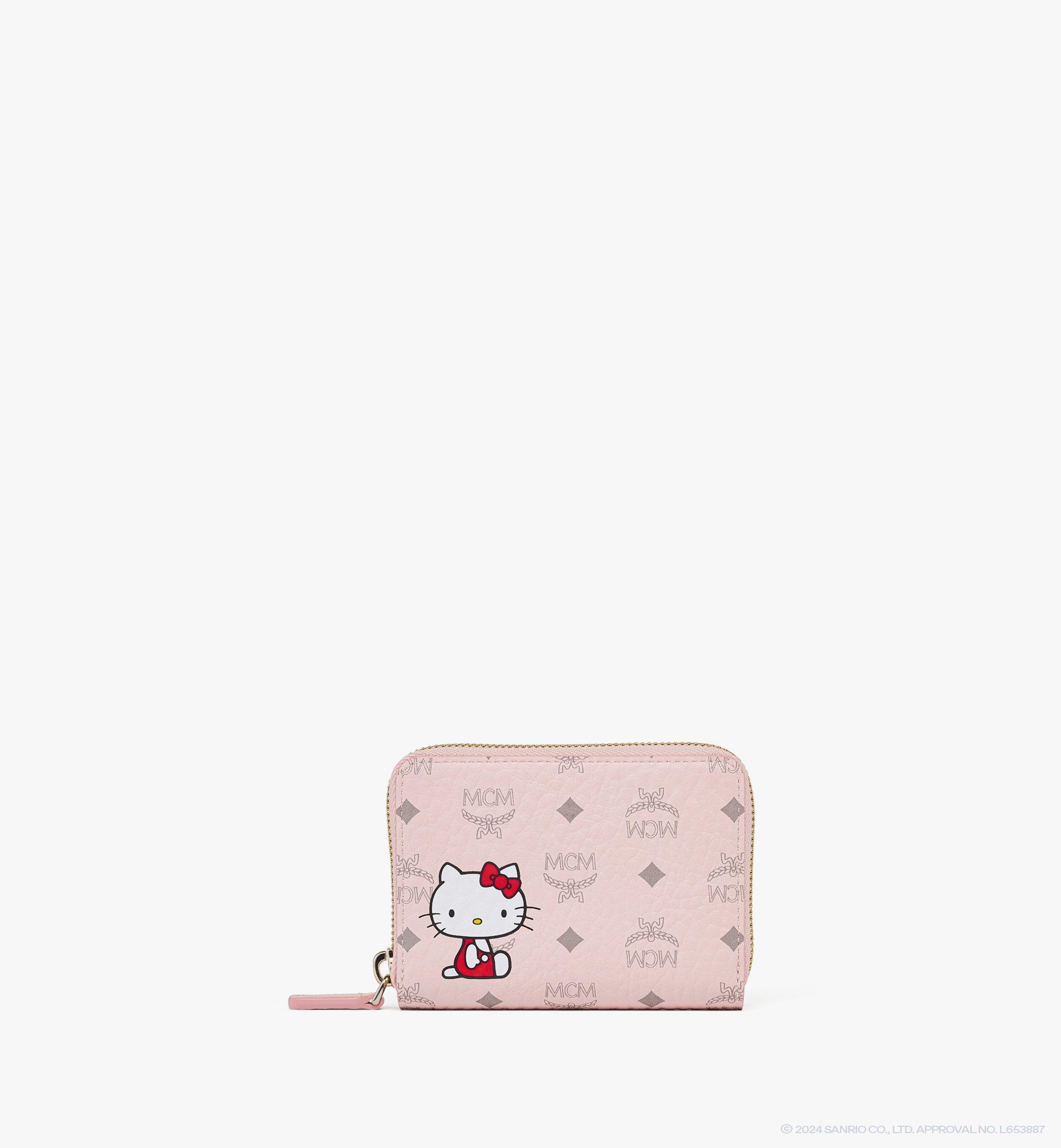 MCM MCM x HELLO KITTY Zip-Around Wallet in Visetos Pink MYLFSTA02QH001 Alternate View 1