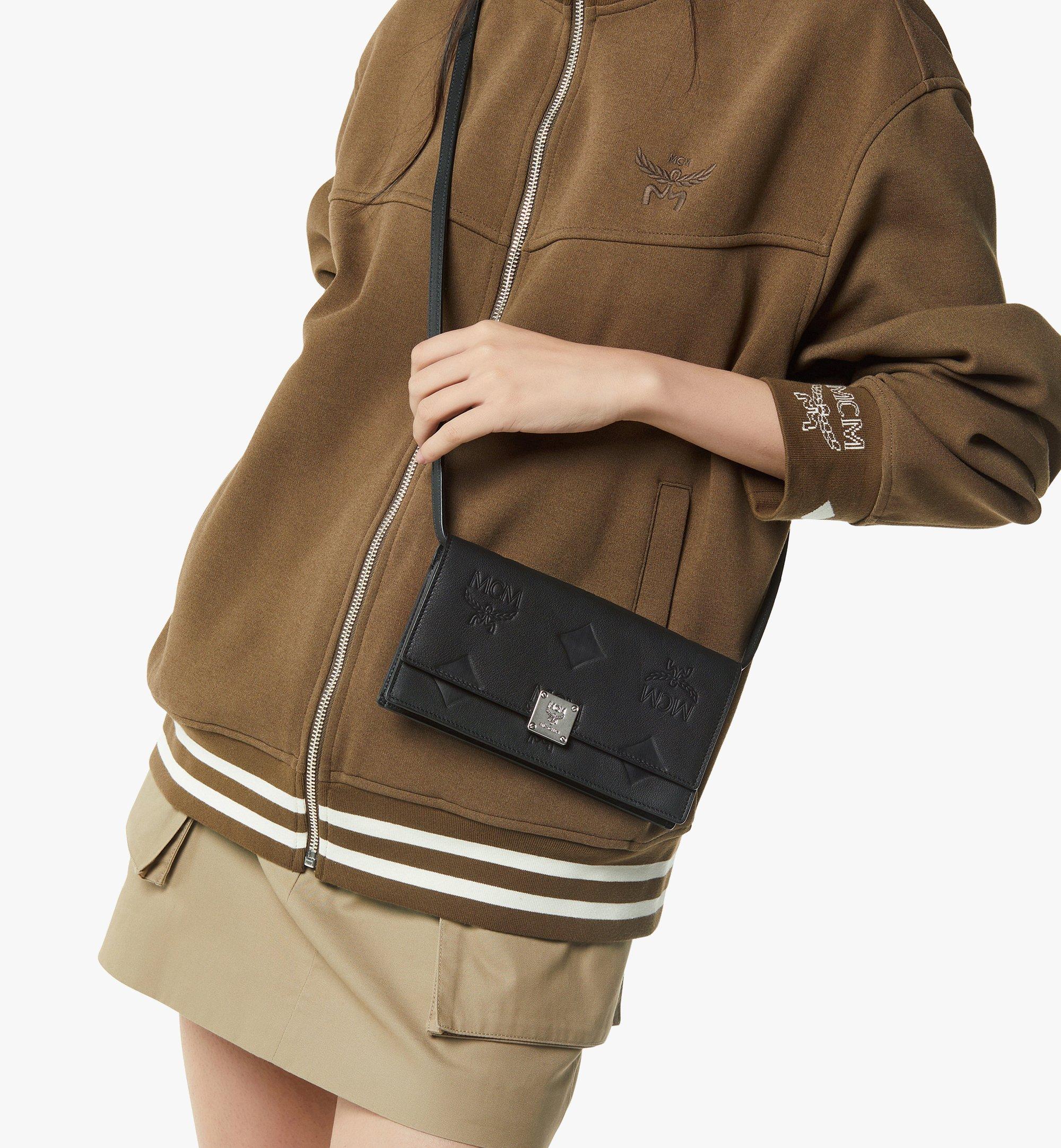 Aren Chain Wallet in Embossed Monogram Leather