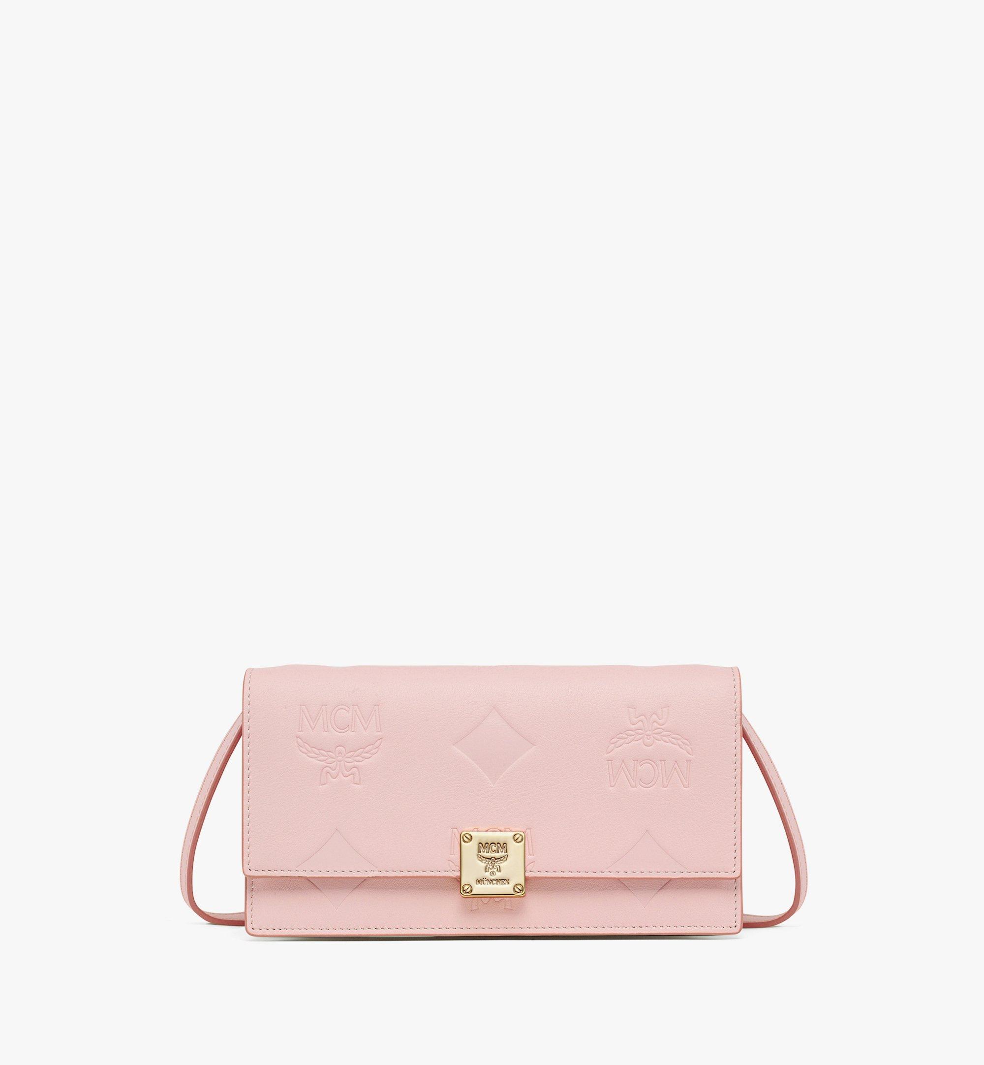 Aren Chain Wallet in Embossed Monogram Leather