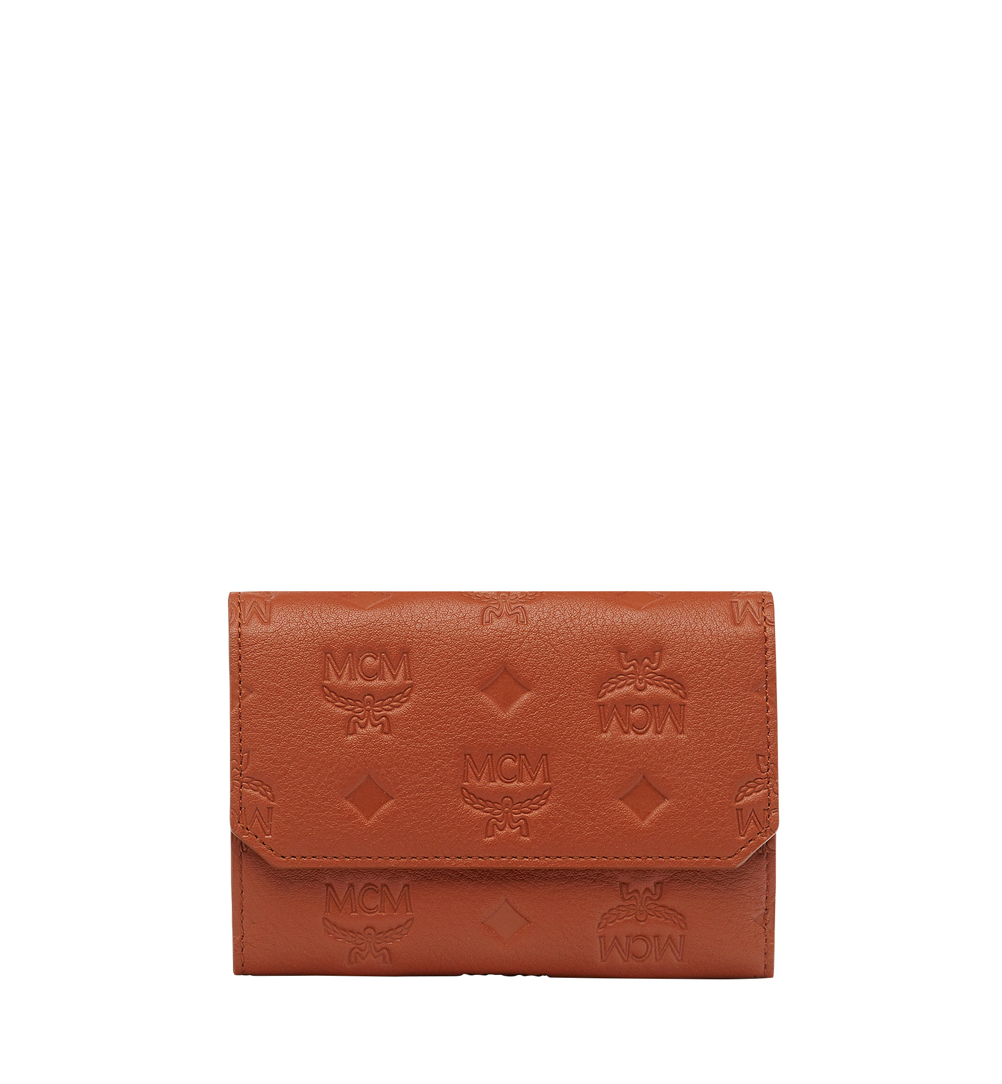 MCM Klara Two Fold Wallet in Monogram Leather Brown MYM8SKM01NX001 Alternate View 1