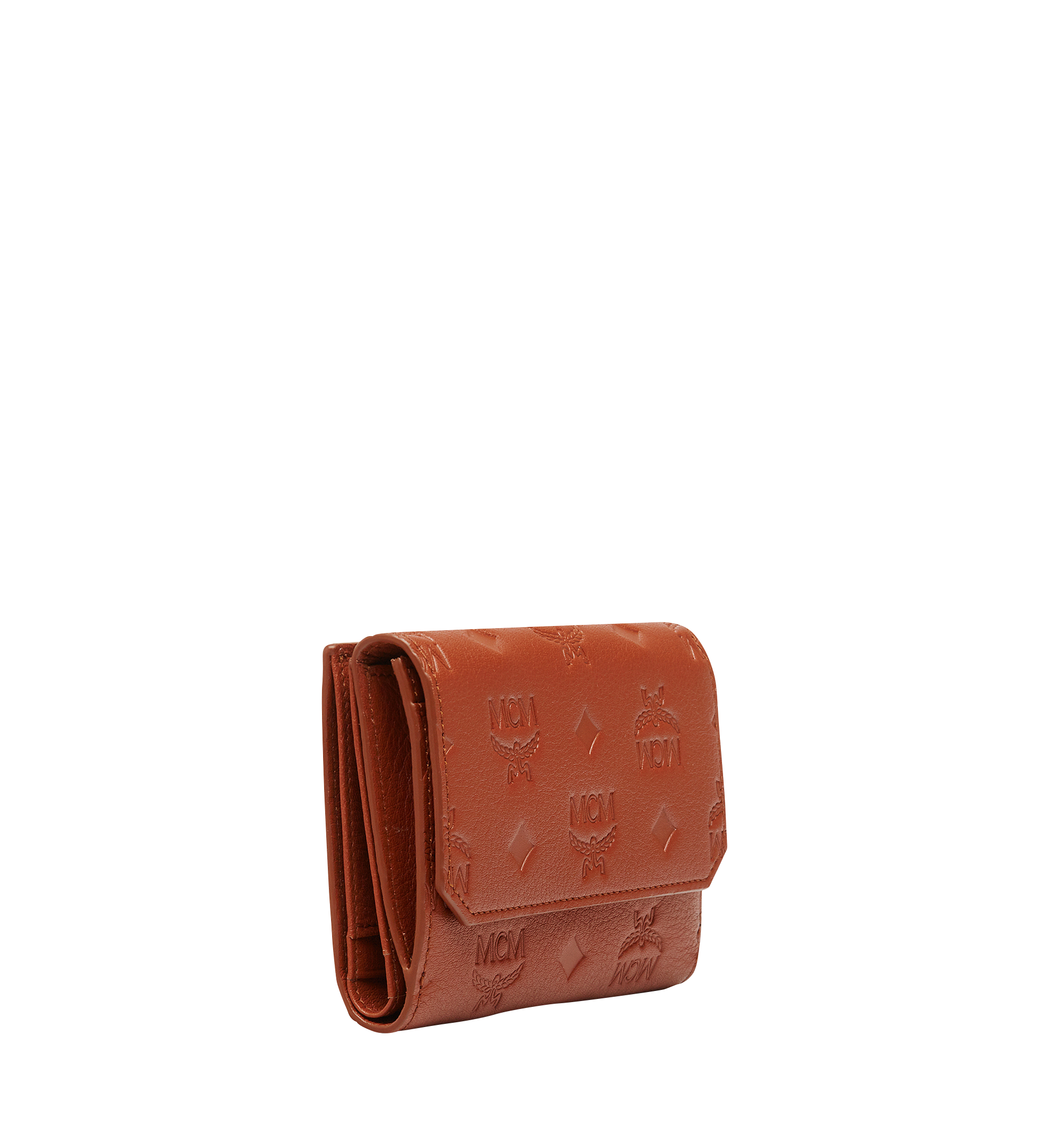 MCM Klara Two Fold Wallet in Monogram Leather Brown MYM8SKM01NX001 Alternate View 1