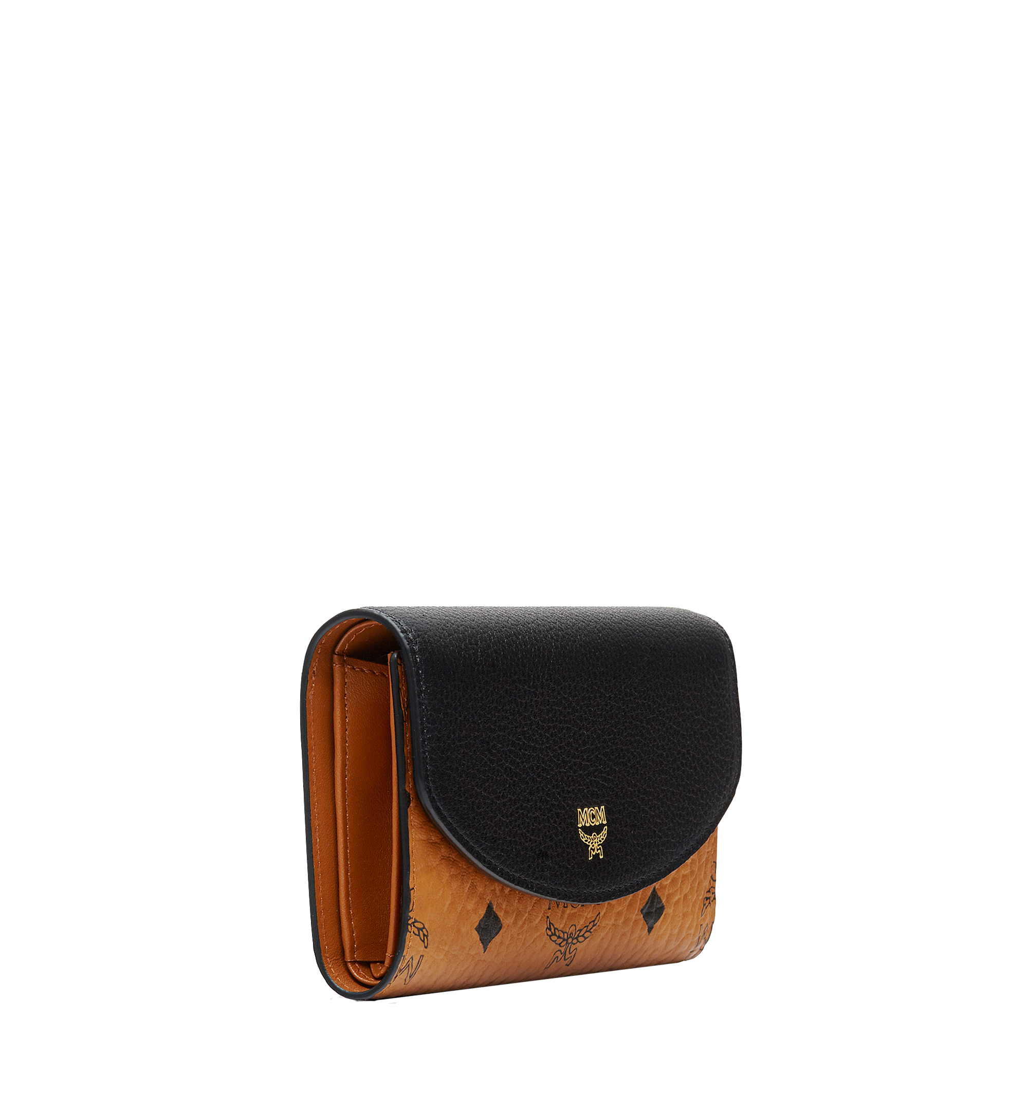 MCM Three Fold Wallet in Visetos Colorblock Leather Black MYM8SVI15BK001 Alternate View 1