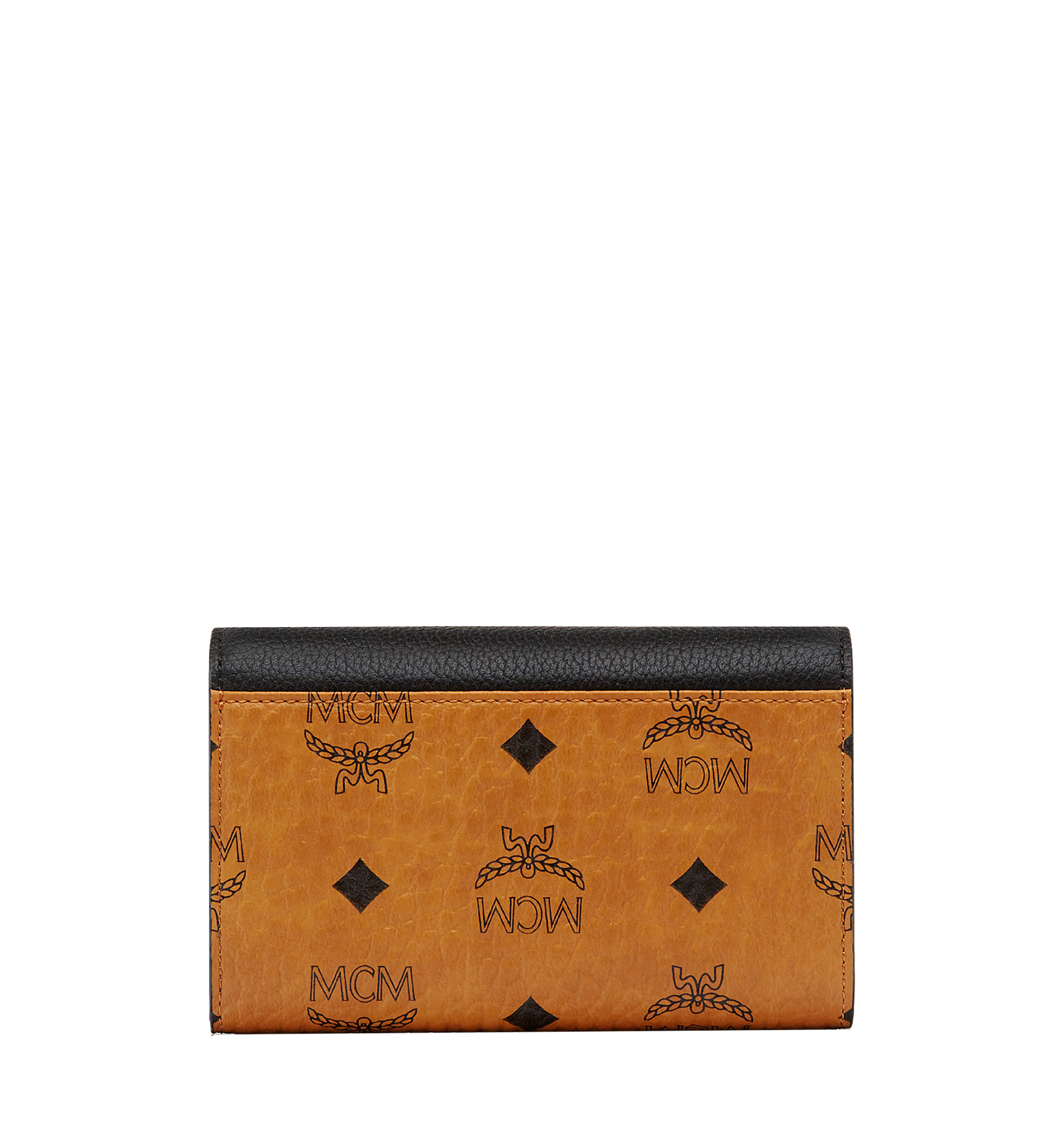 MCM Three Fold Wallet in Visetos Colorblock Leather Black MYM8SVI15BK001 Alternate View 2