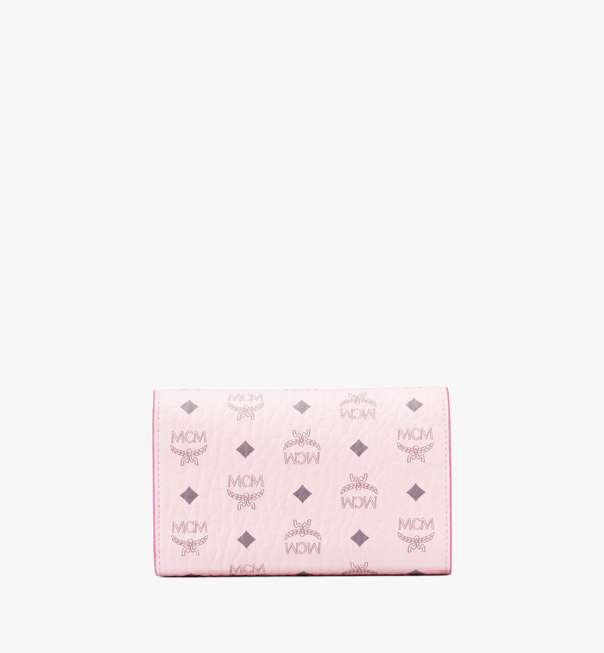 Medium Trifold Wallet In Visetos Original Pink Mcm Jp