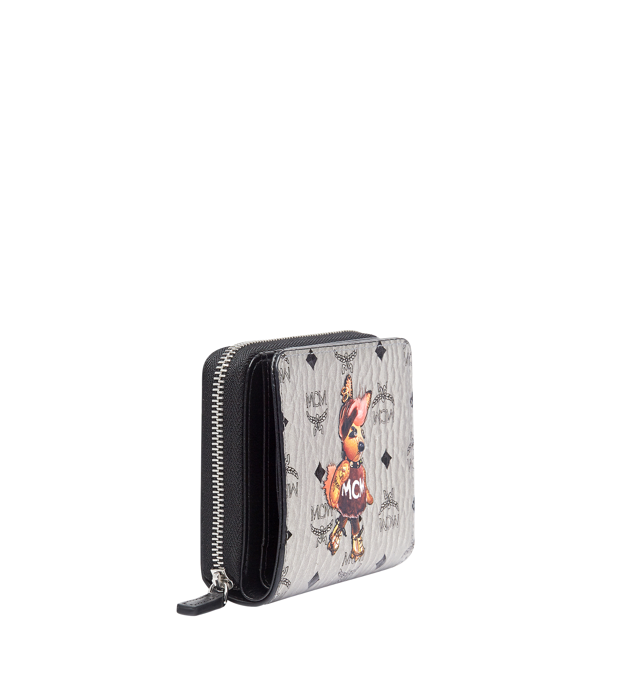 MCM Rabbit Zip Around Wallet in Visetos Silver MYS7AXL33SV001 Alternate View 1