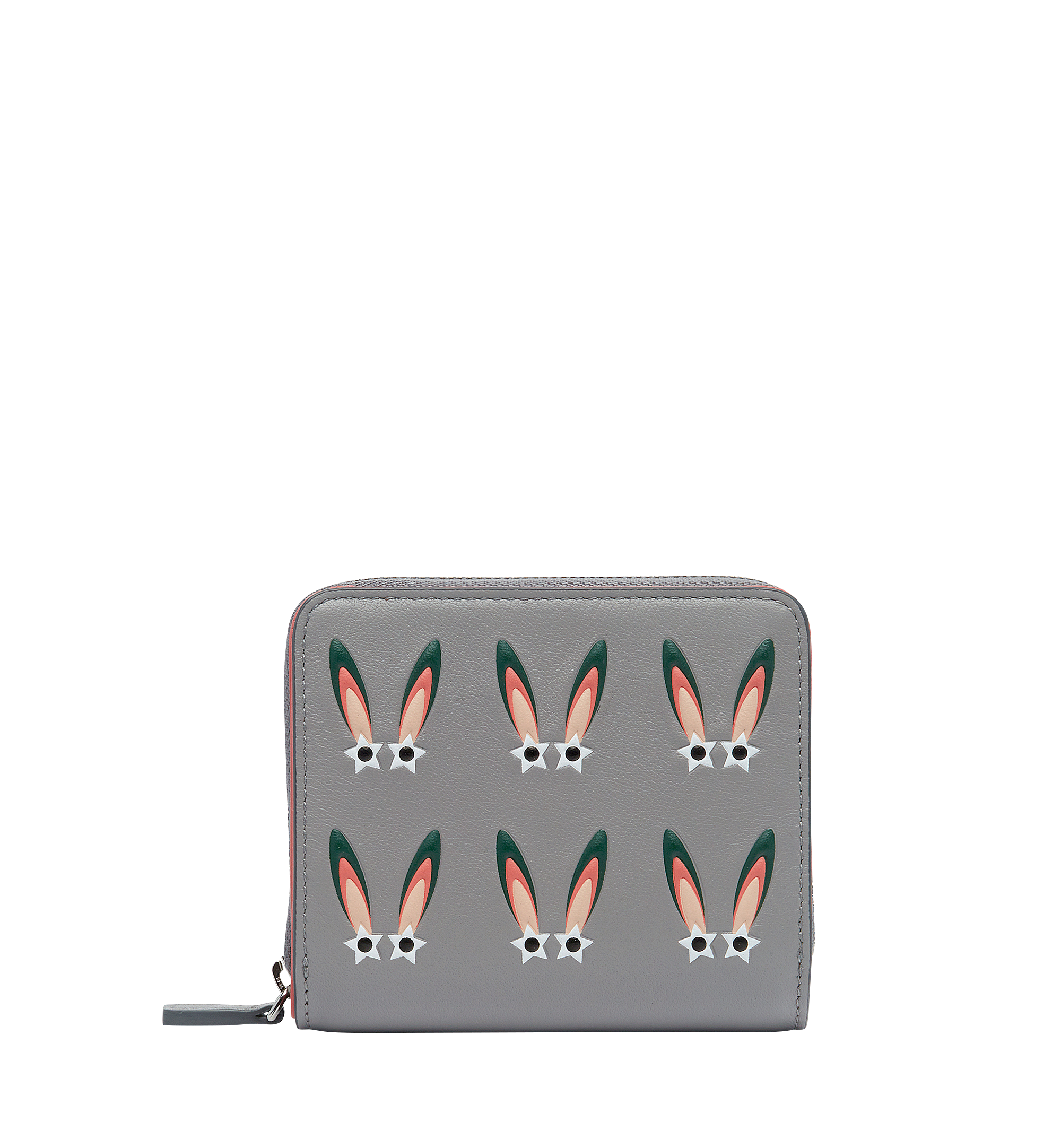 MCM Portefeuille à fermeture éclair Star Eyed Bunny en cuir Grey MYS7AXL35SS001 Plus de photos 1