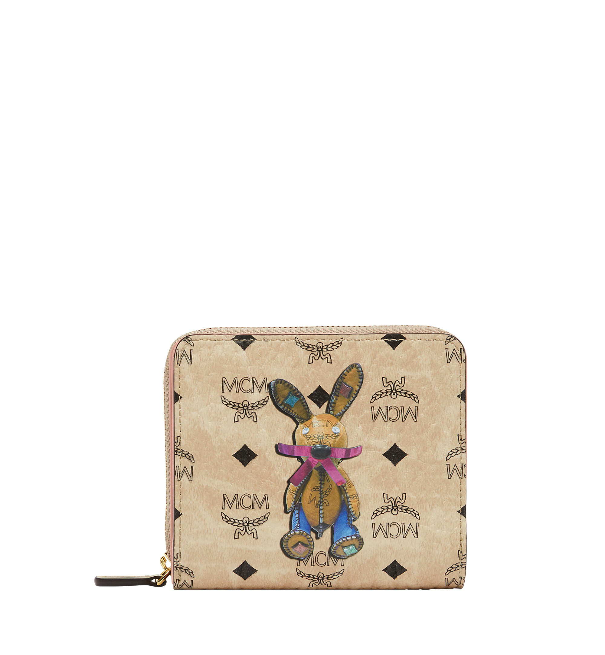 MCM Rabbit Zip Around Wallet in Visetos Beige MYS7AXL50IG001 Alternate View 1