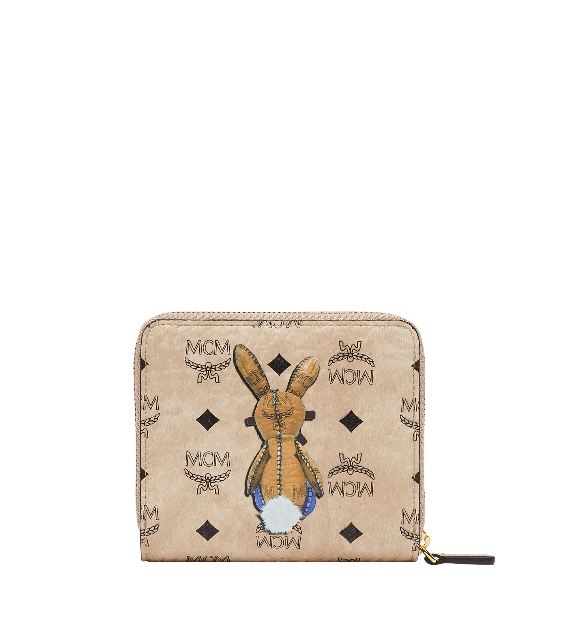 MCM Rabbit Zip Around Wallet in Visetos Beige MYS7AXL50IG001 Alternate View 2