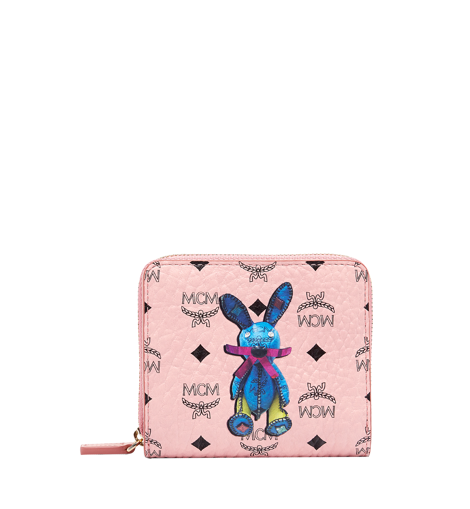 Mini Rabbit Zip Around Wallet in Visetos Pink | MCM ®DK