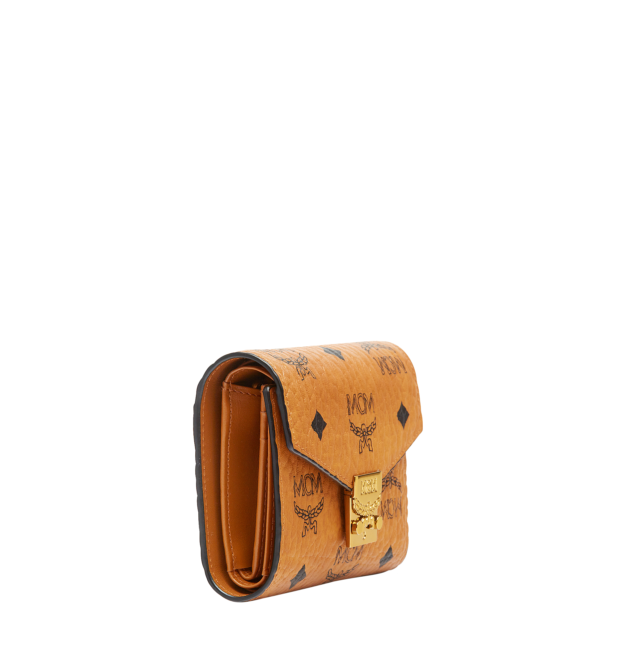 MCM Tracy Three Fold Wallet in Visetos Cognac MYS7SPA12CO001 Alternate View 1