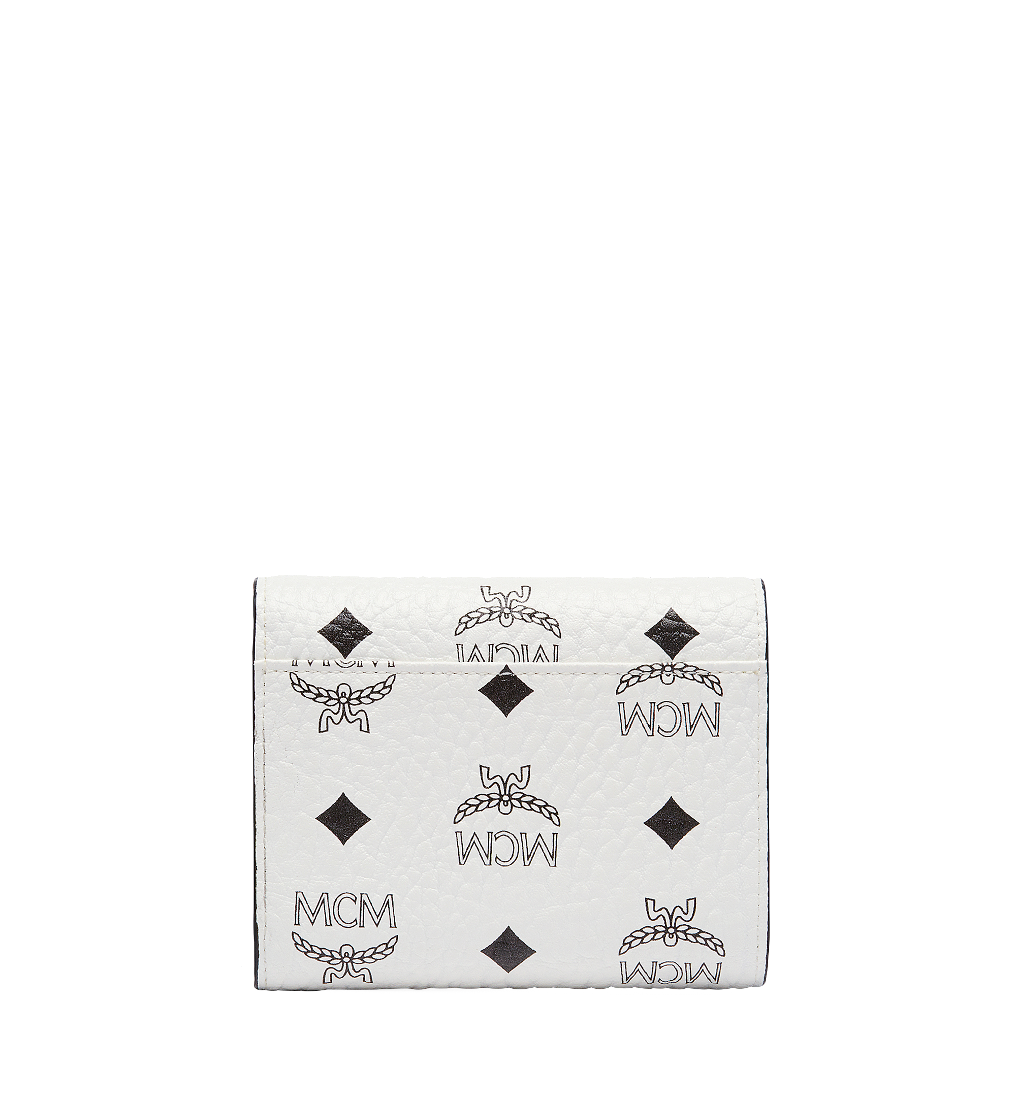 MCM Tracy Three Fold Wallet in Visetos White MYS7SPA12WT001 Alternate View 2