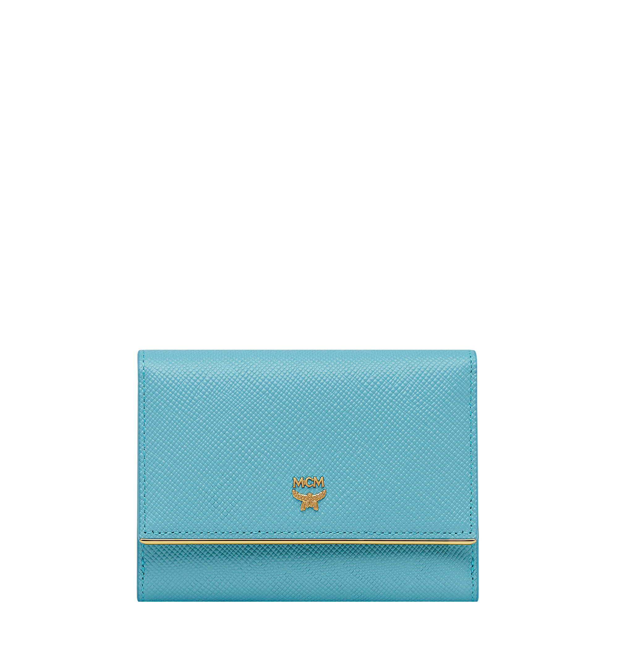 MCM Casablanca Three Fold Wallet in Textured Leather Blue MYS8SCB06HS001 Noch mehr sehen 1