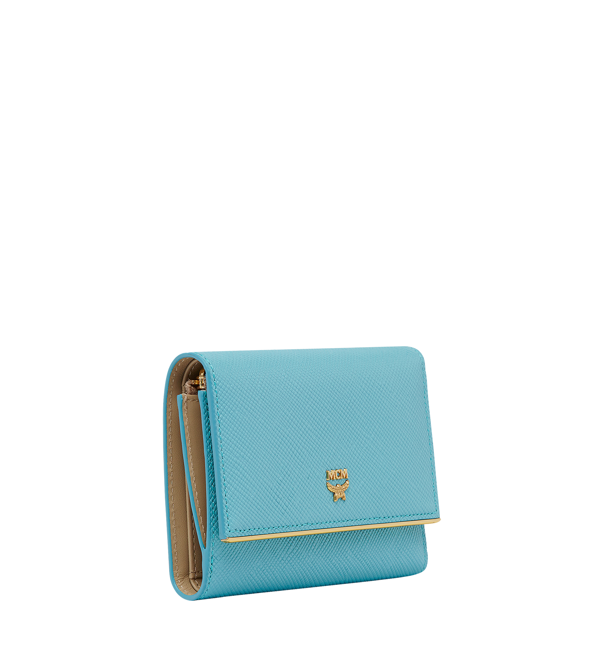 MCM Casablanca Three Fold Wallet in Textured Leather Blue MYS8SCB06HS001 Noch mehr sehen 1