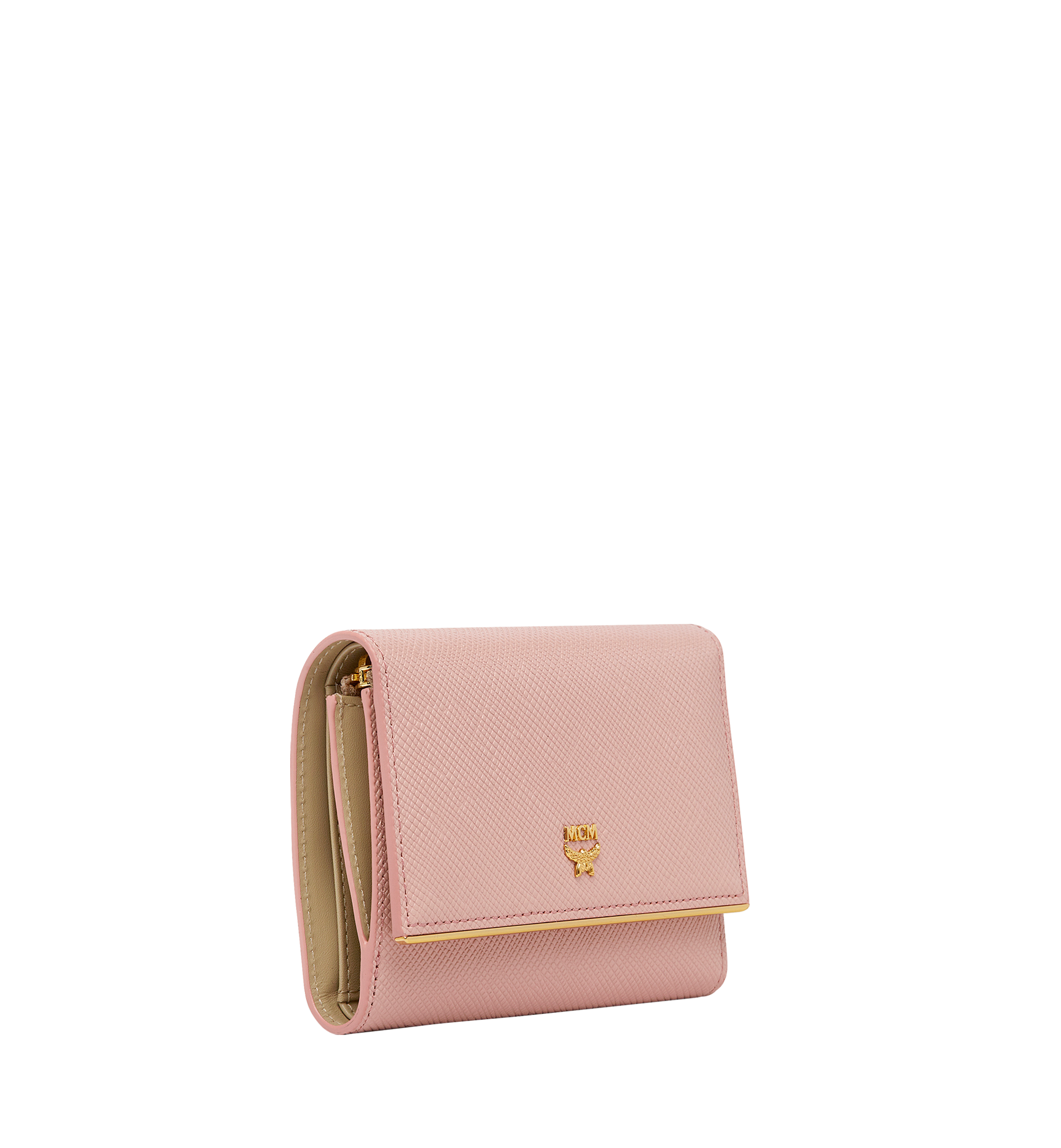MCM Casablanca Three Fold Wallet in Textured Leather Pink MYS8SCB06PV001 Noch mehr sehen 1
