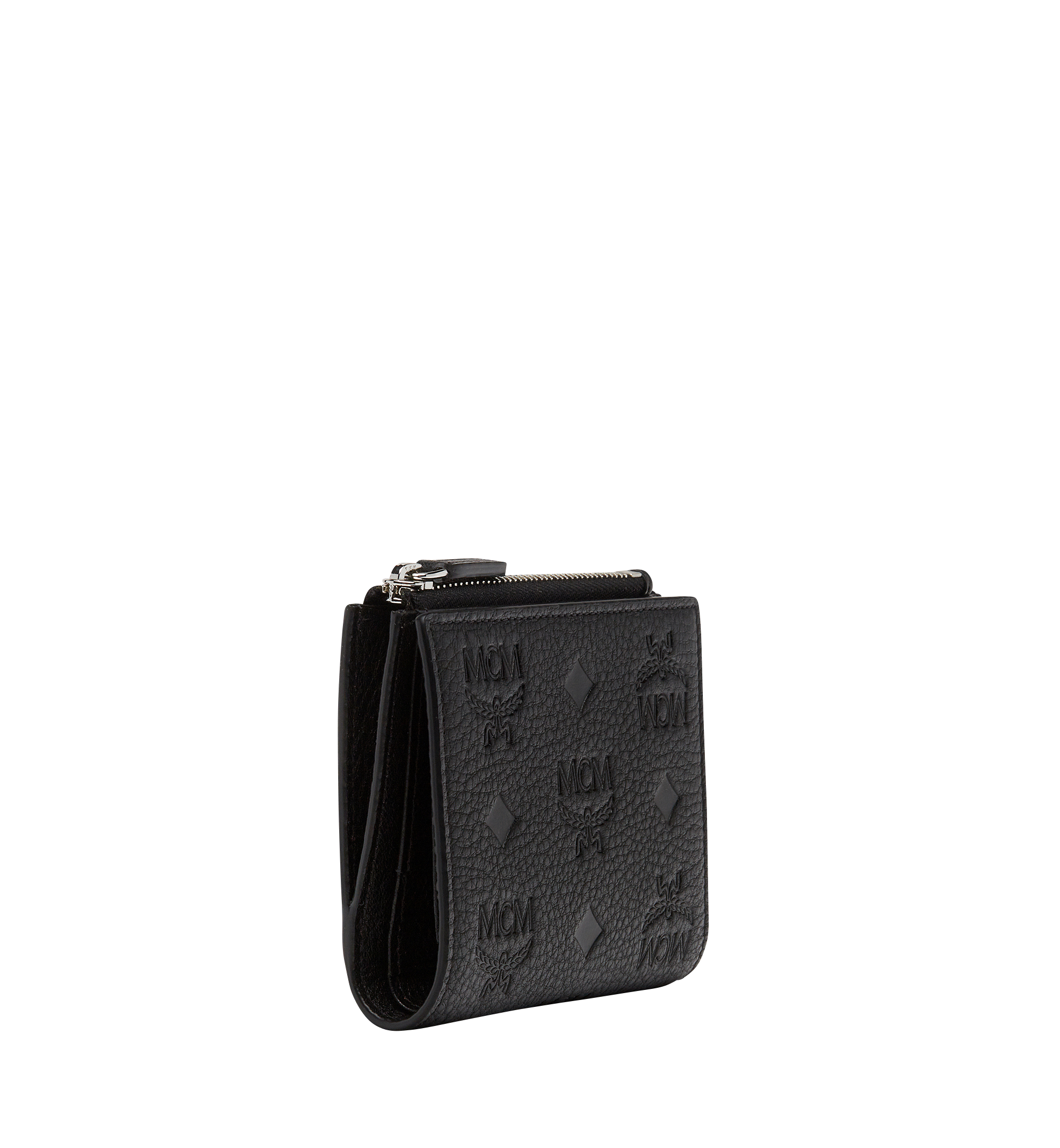 MCM Klara Two Fold Wallet in Monogram Leather Black MYS8SKM13BK001 Alternate View 1