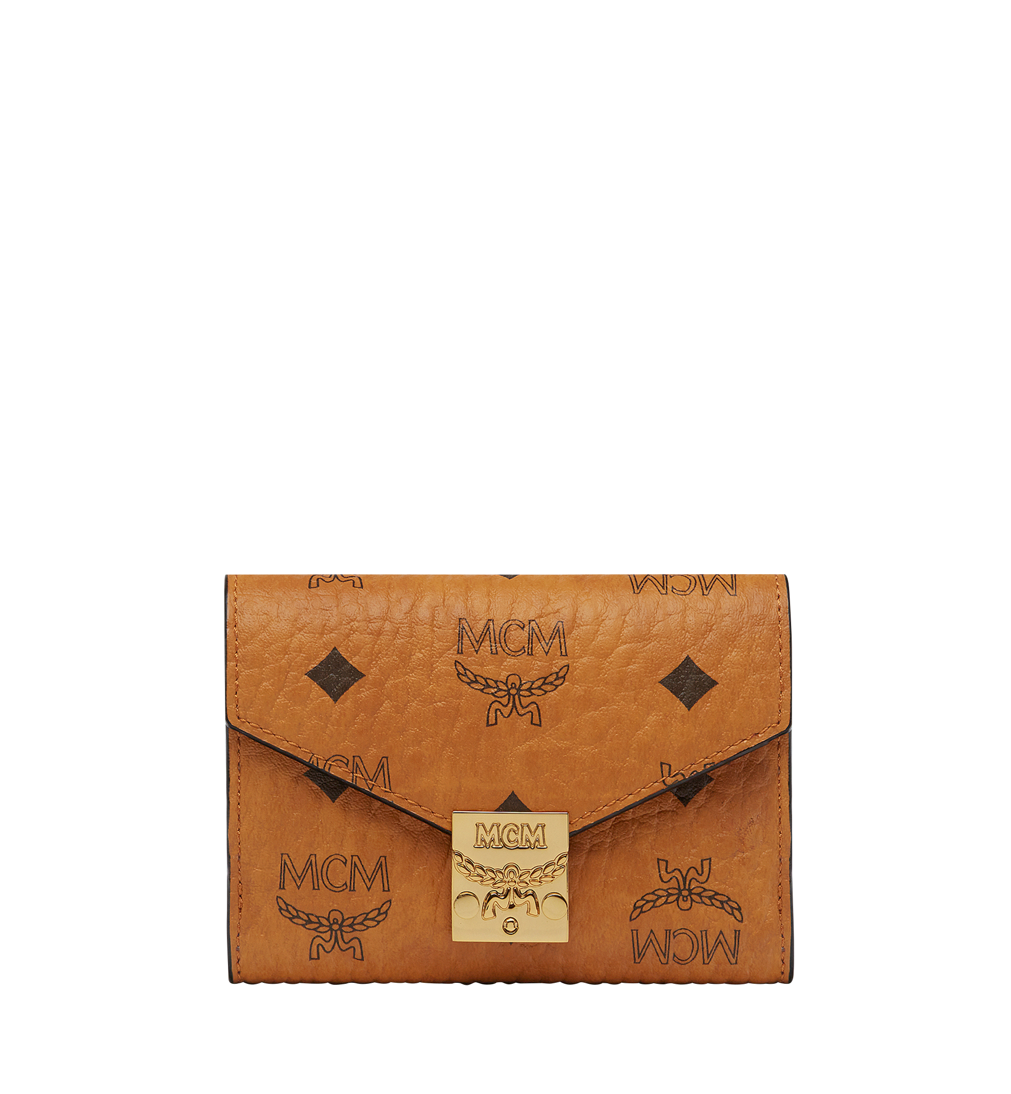 MCM Tracy Three Fold Wallet in Visetos Cognac MYS8SPA13CO001 Alternate View 1