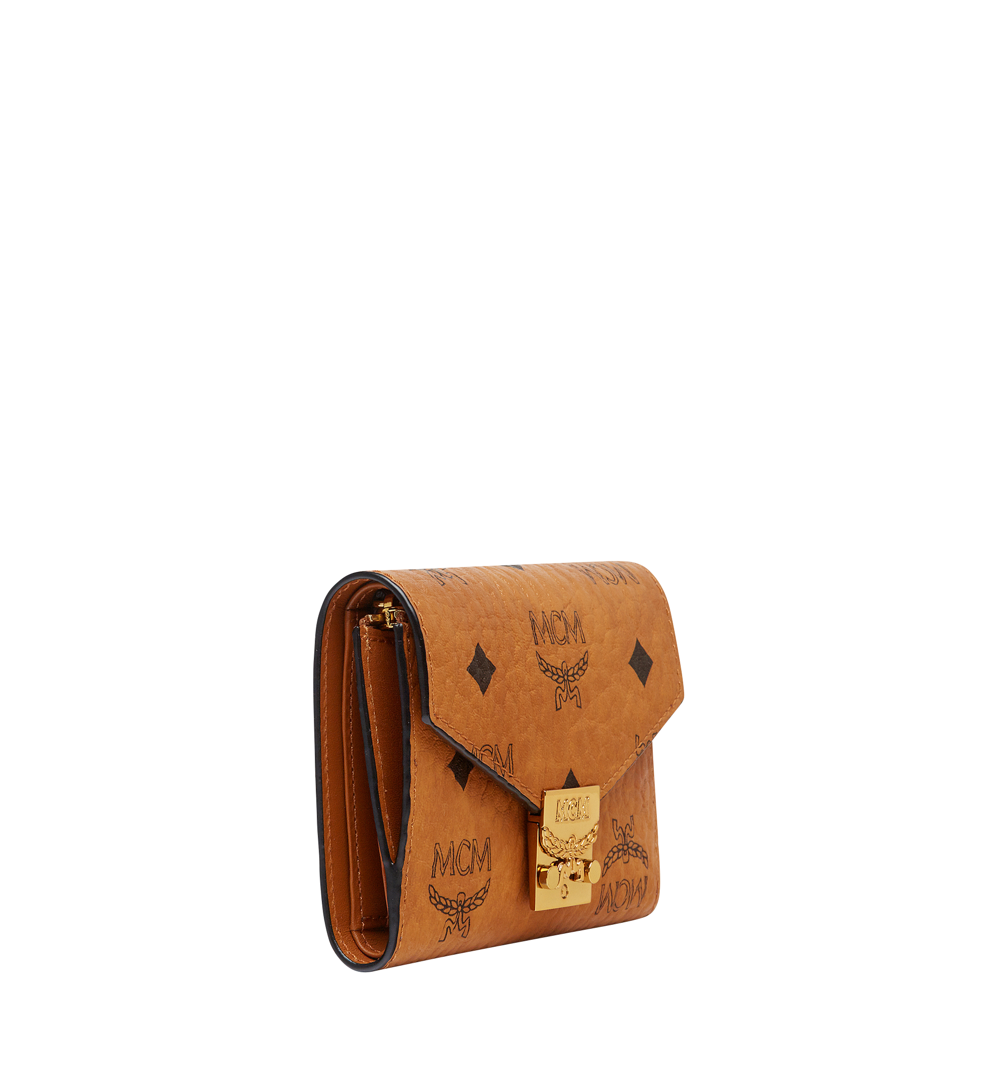 MCM Tracy Three Fold Wallet in Visetos Cognac MYS8SPA13CO001 Alternate View 1