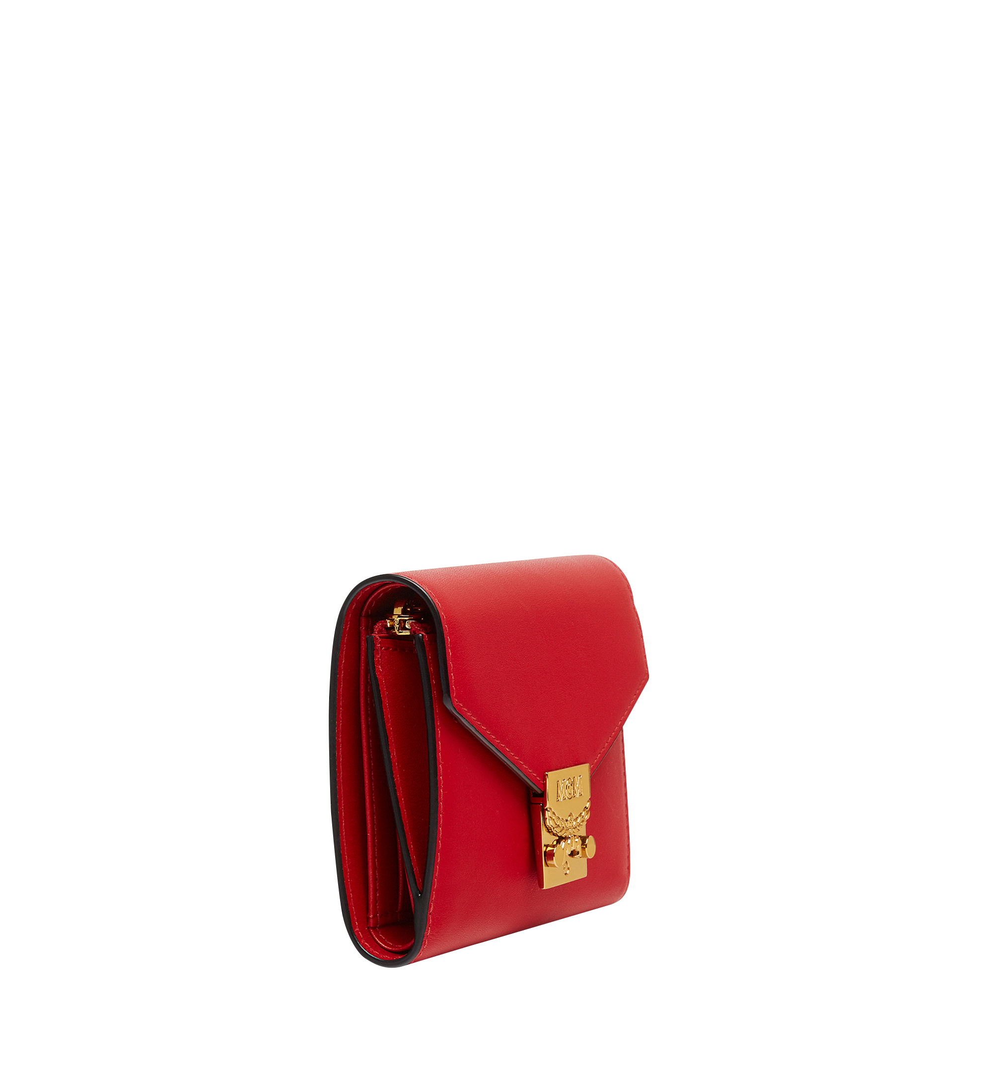 Small Tracy Three Fold Wallet in Leather Red MCM ®UK